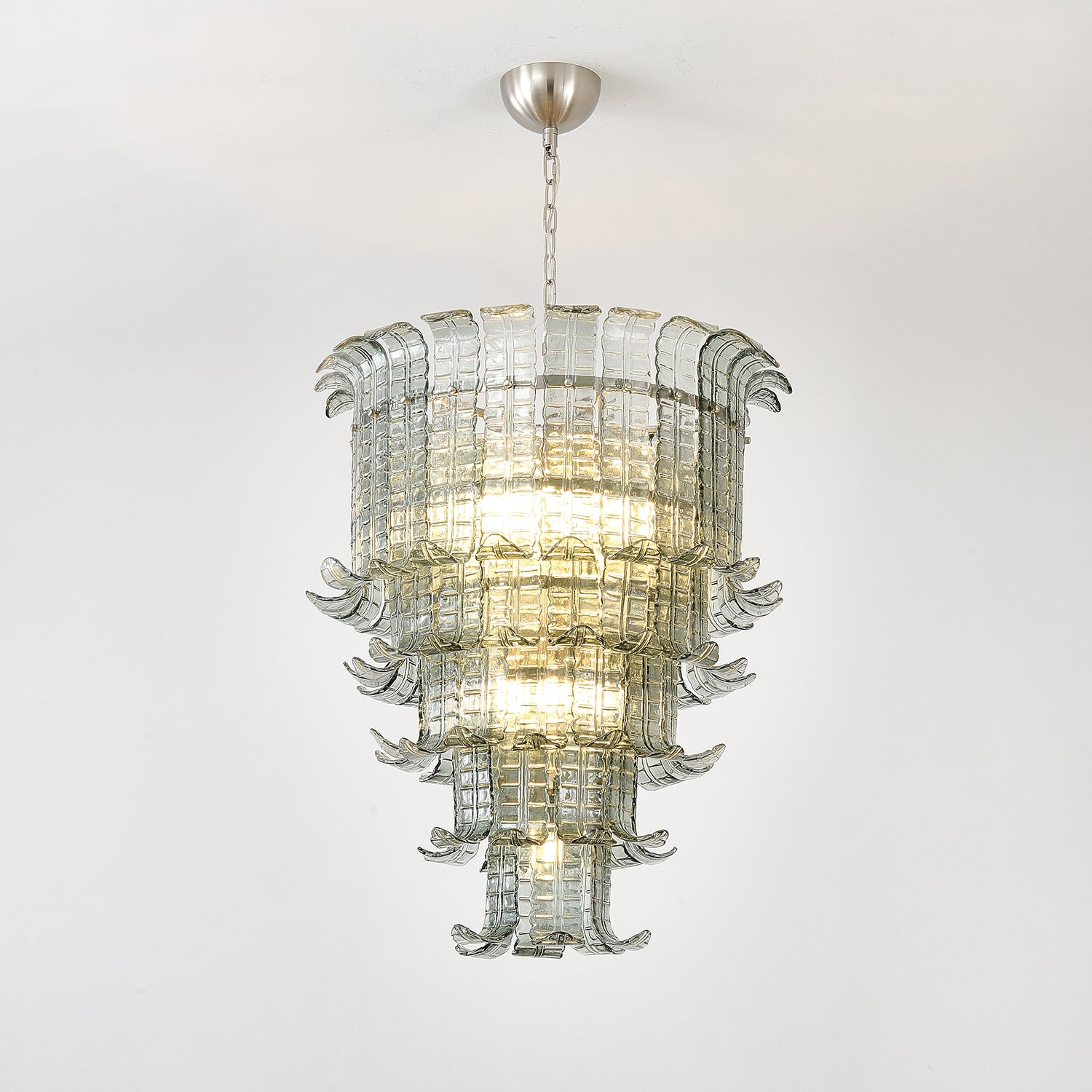 Elegant Cascade Murano Glass Chandelier - Handcrafted Italian Lighting Fixture for Dining Room, Living Room & Bedroom Decor