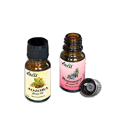 Organic Jojoba Oil & Rosemary Oil for Hair Growth & Skin Care - 100% Pure, Cold Pressed, Natural Moisturizer for Dry Scalp, Face, Body - Perfect for Aromatherapy, Massage & DIY Beauty Recipes