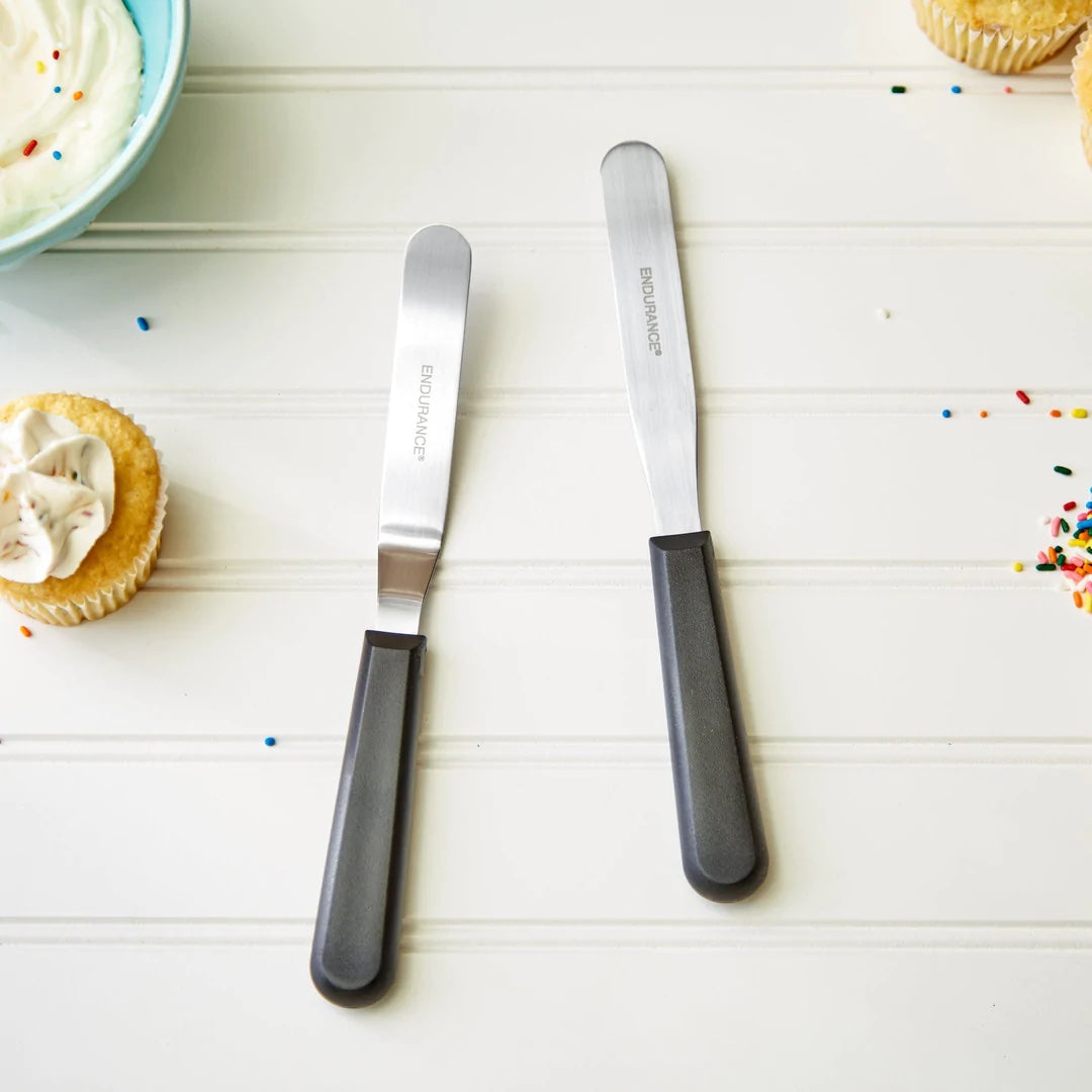 Professional Icing Spatula Set - 3 Piece Stainless Steel Cake Decorating Tools for Baking, Frosting & Smoothing - Perfect for Wedding Cakes, Cupcakes & Dessert Making