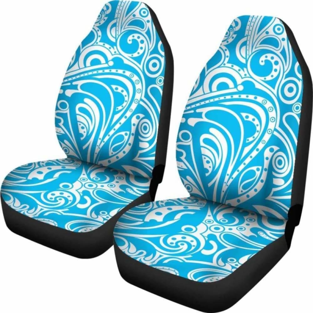 Premium Blue Tribal Ethnic Car Seat Covers - Universal Fit for Cars, Trucks & SUVs - Breathable & Durable Auto Accessories - Perfect for Road Trips, Daily Commutes & Interior Styling
