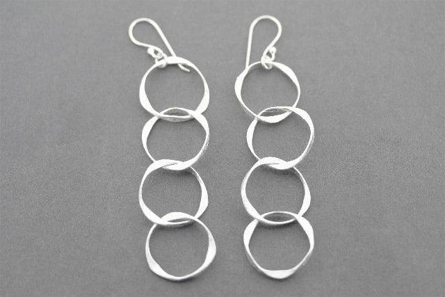 4-Pack Organic Drop Earrings in Silver - Elegant & Hypoallergenic Jewelry for Women, Perfect for Parties, Weddings & Everyday Wear