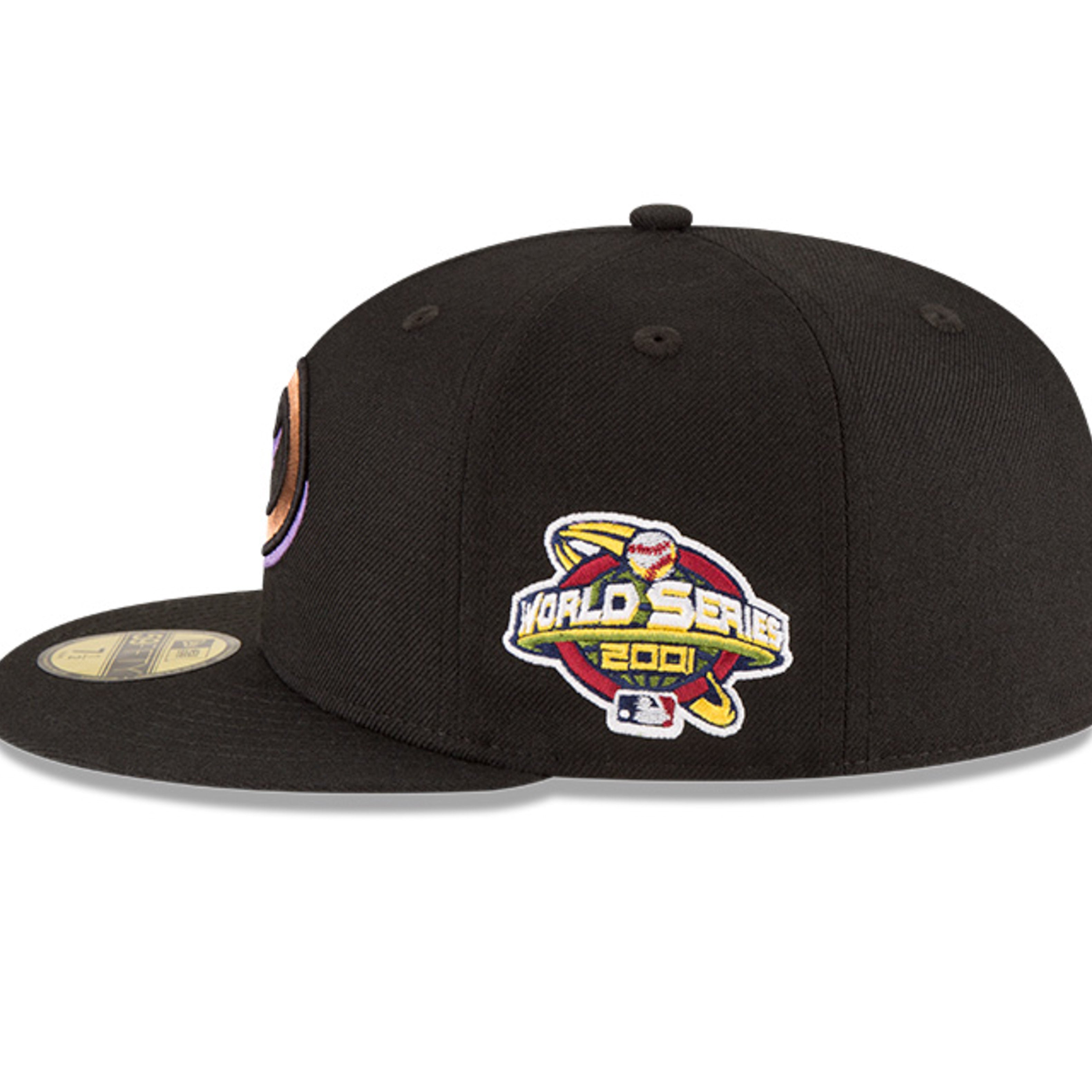 New Era 59Fifty Arizona Diamondbacks 2001 World Series Patch Snapback Hat - Black | Official MLB Baseball Cap for Fans & Collectors | Perfect for Games, Gifts & Streetwear Fashion