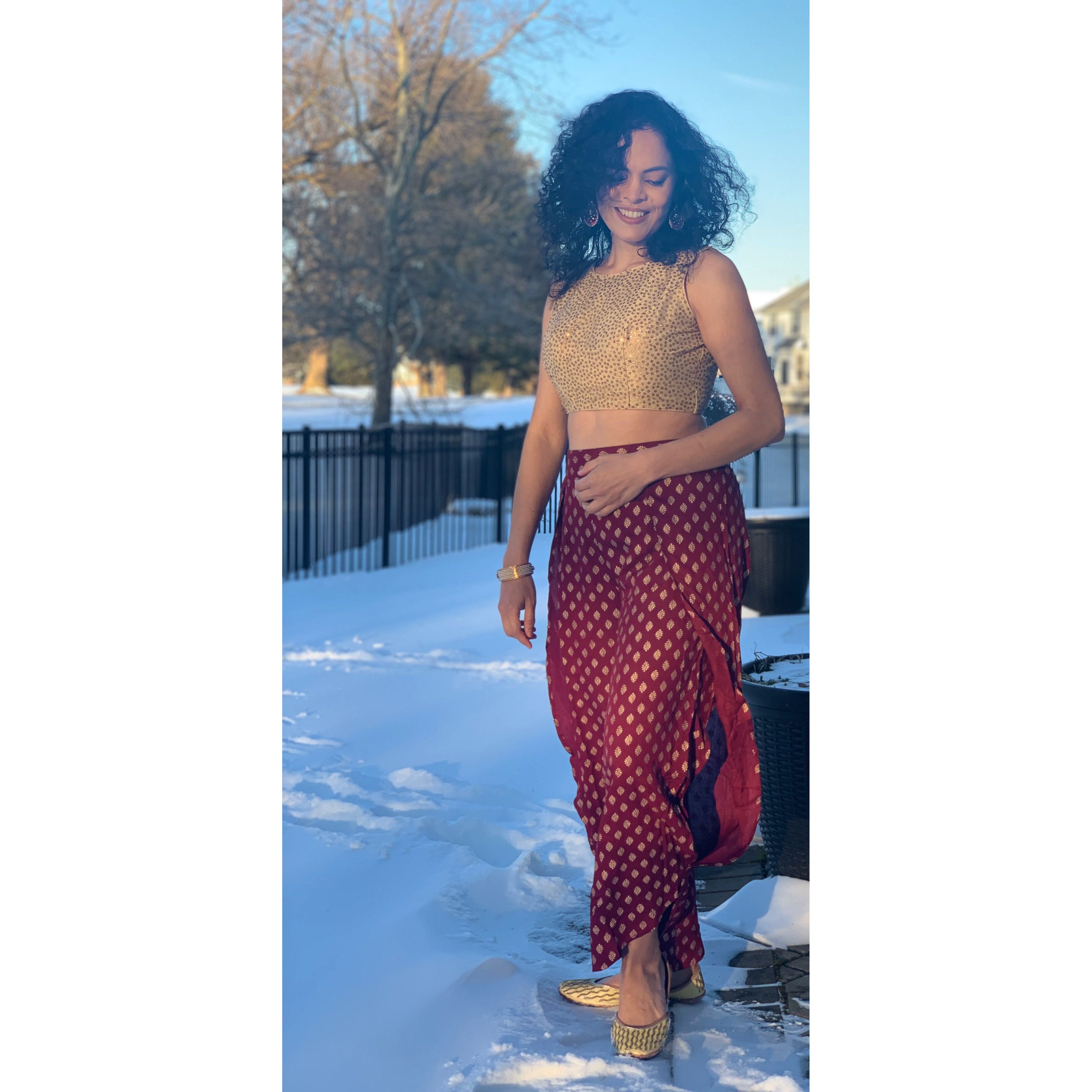 Stylish Maroon and Gold Printed Dhoti Pants for Men | Traditional Indian Cotton Lounge Pants | Perfect for Yoga, Meditation & Cultural Events