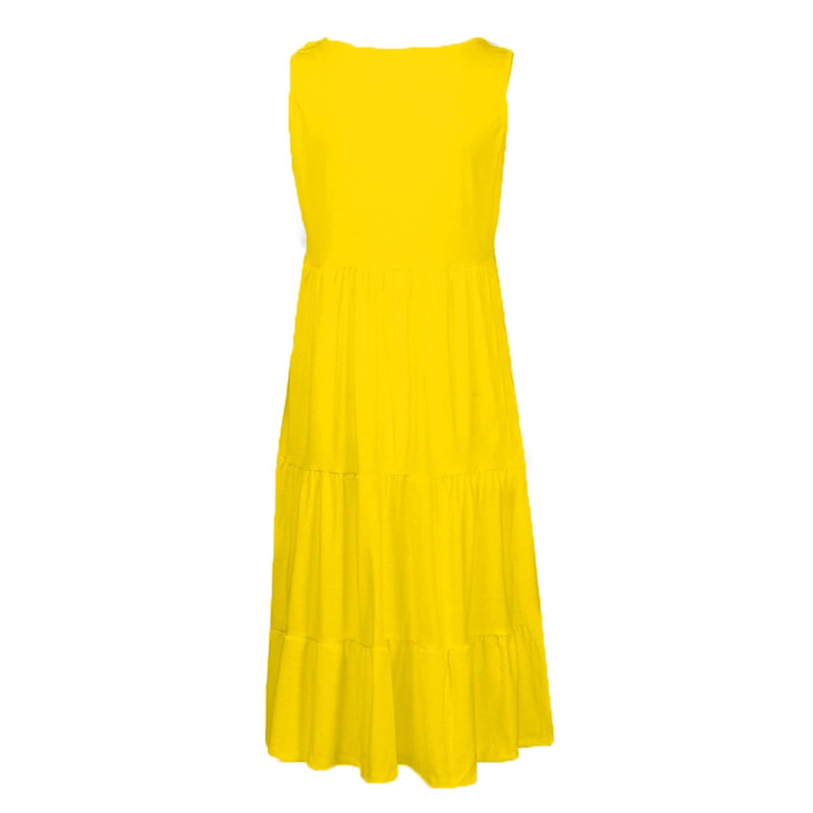 Women's Casual Cocktail Dress - Summer Round Neck Solid Color Swing Beach Romper with Splicing Detail | Perfect for Beach Parties, Vacations & Date Nights