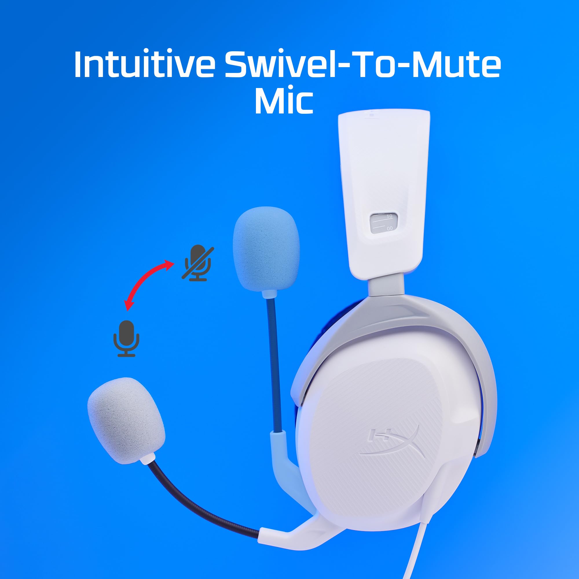 HyperX Cloud Stinger 2 Gaming Headset - Lightweight Wired Headphones with Signature Comfort & Adjustable Headband for PS5, PS4, PC - Perfect for Competitive Gaming & Long Sessions (White)