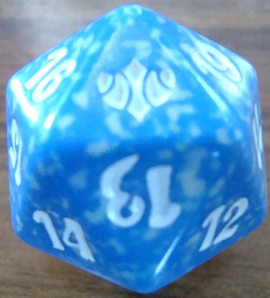 MTG Conflux D20 Spindown Life Counter - Blue Dice for Magic: The Gathering, Dungeons & Dragons, RPGs & Board Games - Track Health Points & Mana in Style