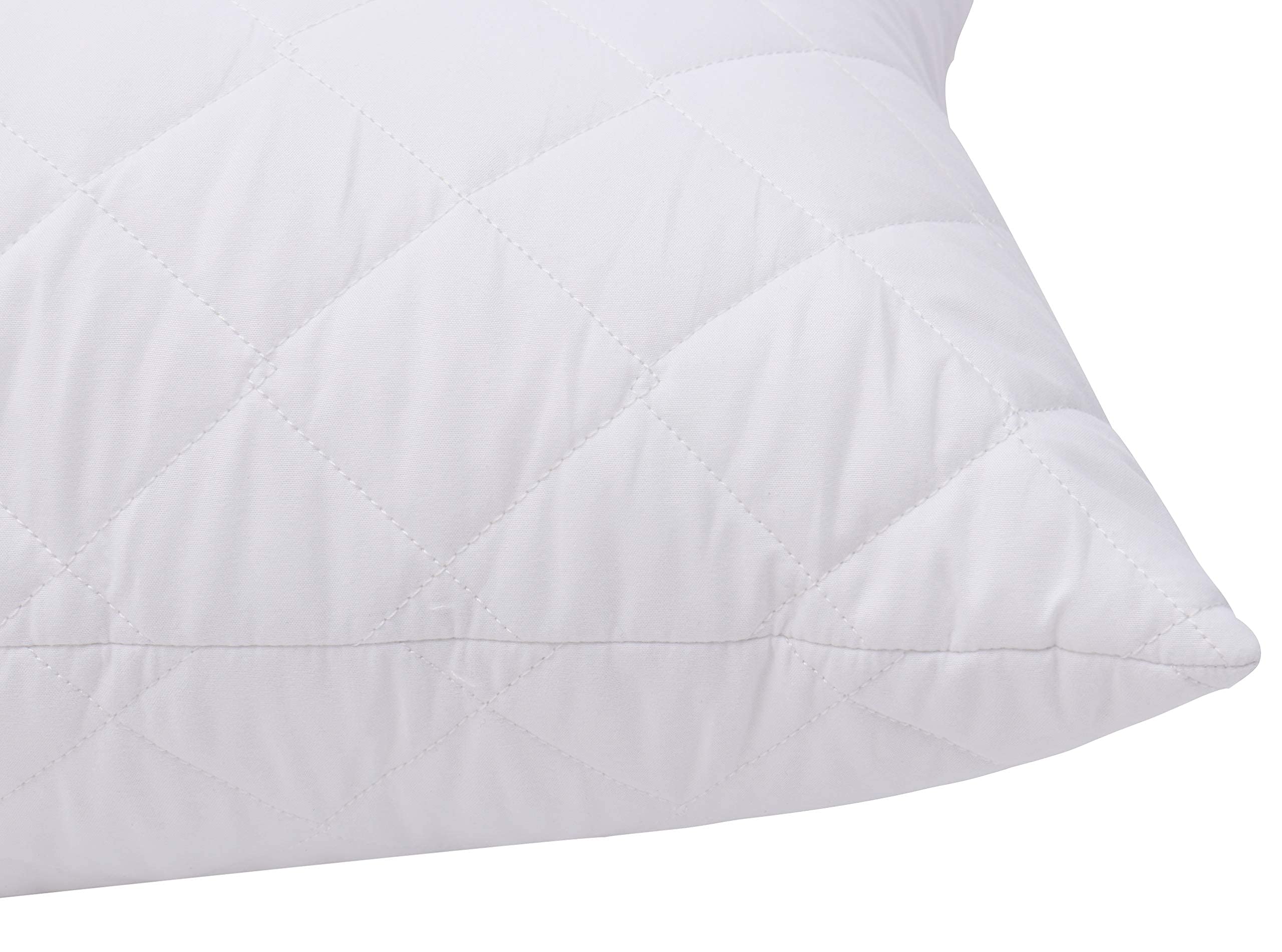 Niagara Sleep Solution Quilted Pillows 2 Pack - Standard Size White Super Soft Down Alternative Pillows for Side, Stomach & Back Sleepers - Hotel Quality Hollow Fiber Filled Pillow Set - Perfect for Bedroom, Guest Room & Travel