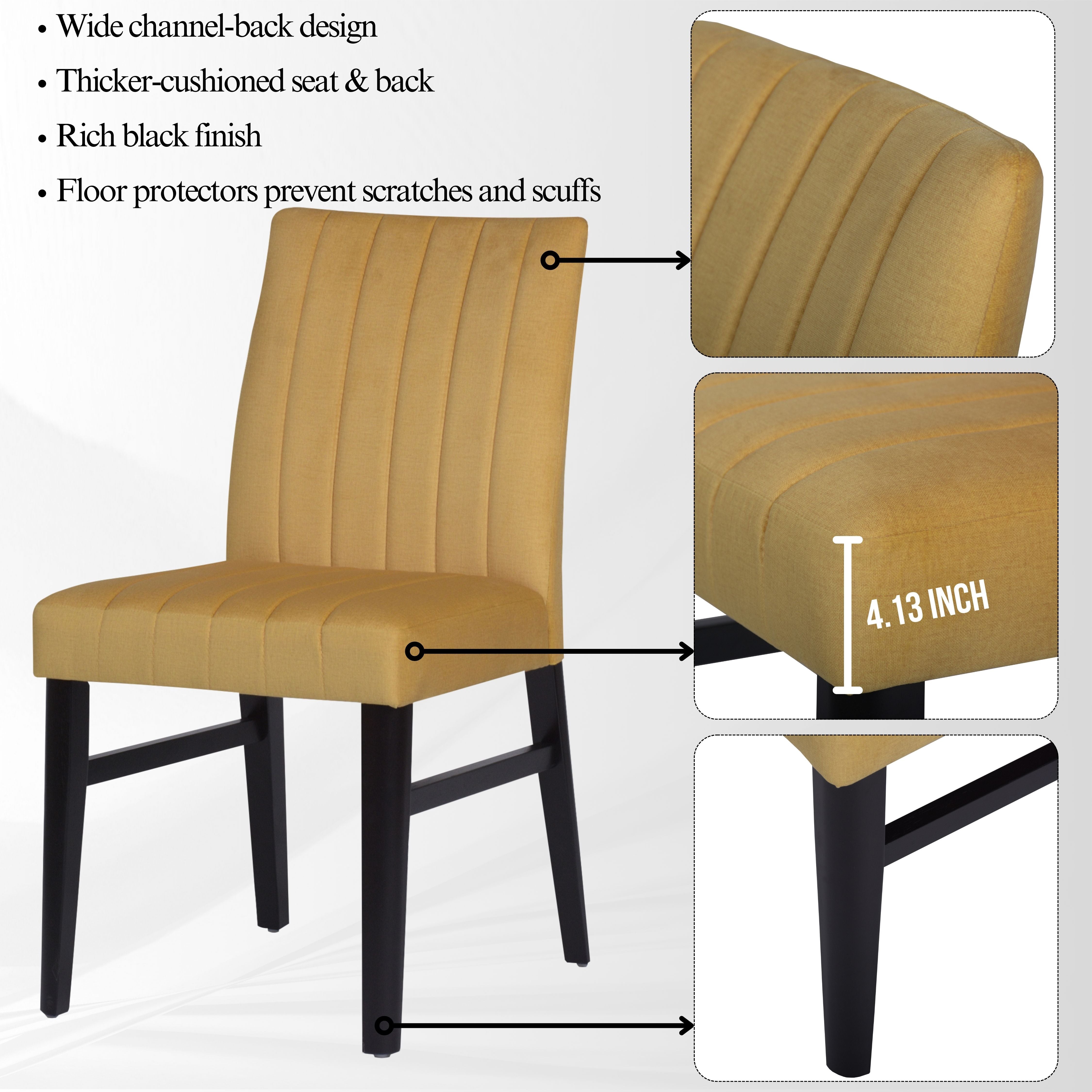 Roundhill Furniture Wendell Contemporary Upholstered Dining Chairs Set of 2 - Modern Kitchen & Dining Room Seating for Home & Restaurant Use