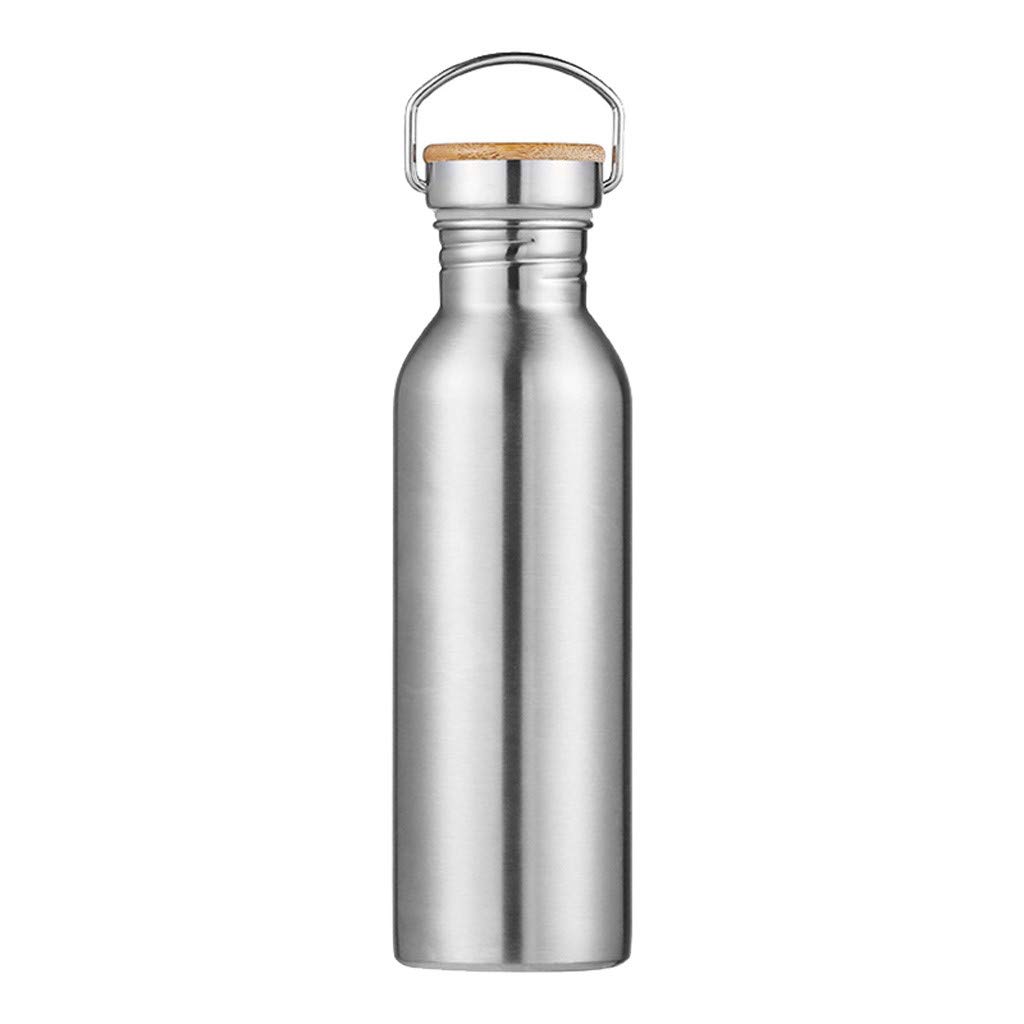 Zerlibeaful Stainless Steel Cold Bottle - Insulated Sports & Camping Kettle for Outdoor Activities, Hiking, Travel - Portable Water Bottle with Leak-Proof Lid (Silver, Small) - Perfect for Gym, Workouts, Picnics & Daily Commute