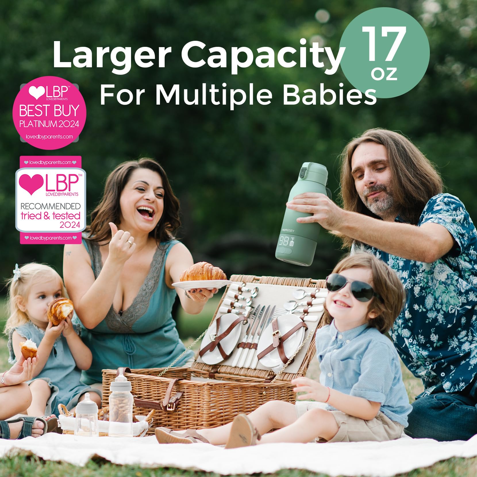 Momcozy Portable Breast Milk & Water Warmer for Travel - Fast Heating Dual Mode Bottle Warmer with 17oz Large Capacity & Long Battery Life | Perfect for Nursing Moms On-the-Go, Airplane Travel & Outdoor Use