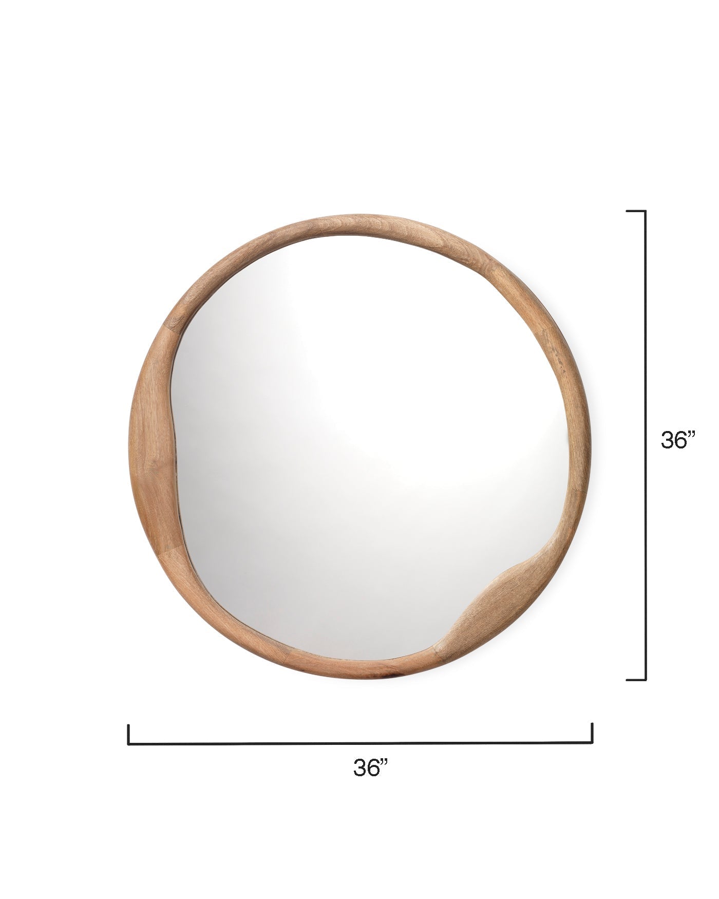 Stylish Round Wall Mirror - Organic Wood Frame, Decorative Home Decor for Living Room, Bedroom & Bathroom | Perfect for Modern & Boho Interiors