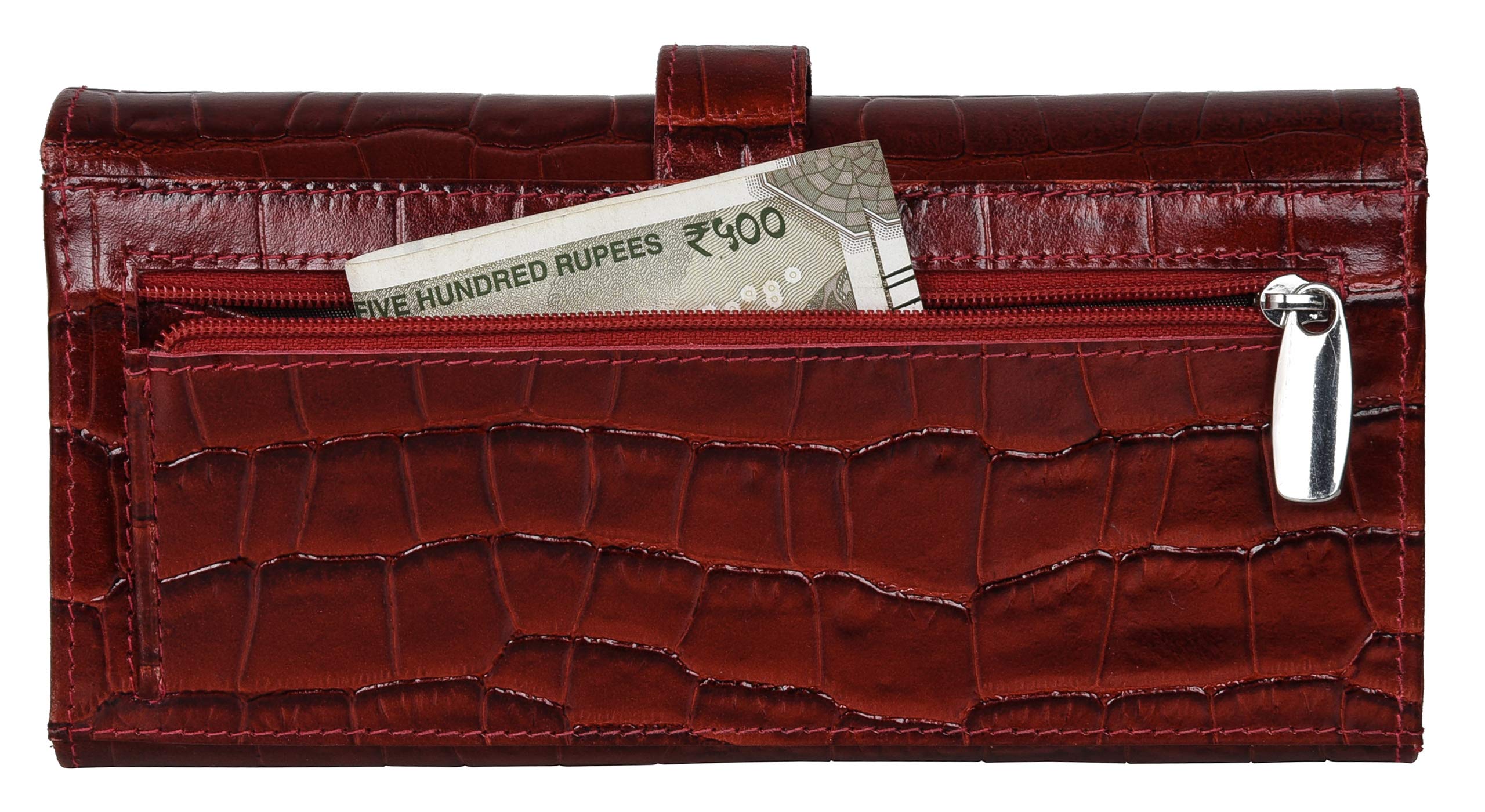 URBAN FOREST Danny Dark Red Leather Wallet for Women - Slim RFID Blocking Bifold Wallet with Card Slots - Perfect for Everyday Use, Travel & Gifting