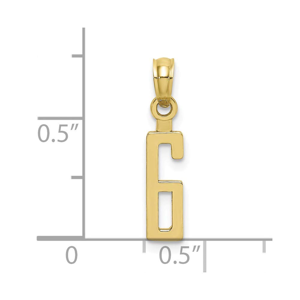 10K Yellow Gold Number 6 Charm Pendant Necklace - Milestone Anniversary Birthday Gift for Women with 18 Inch Chain | Perfect for 6th Year Celebrations, Graduation, Mother's Day & Special Occasions