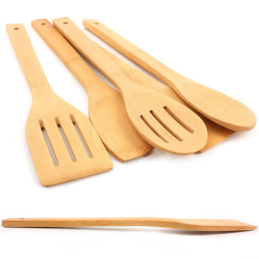 5-Piece Kitchen Utensil Set - Non-Stick Cooking Tools with Salad Turner, Slotted Spatula & Spoon - Dishwasher Safe & Scratch-Resistant for Healthy Cooking - Perfect for Camping, Home Kitchens & Outdoor BBQ