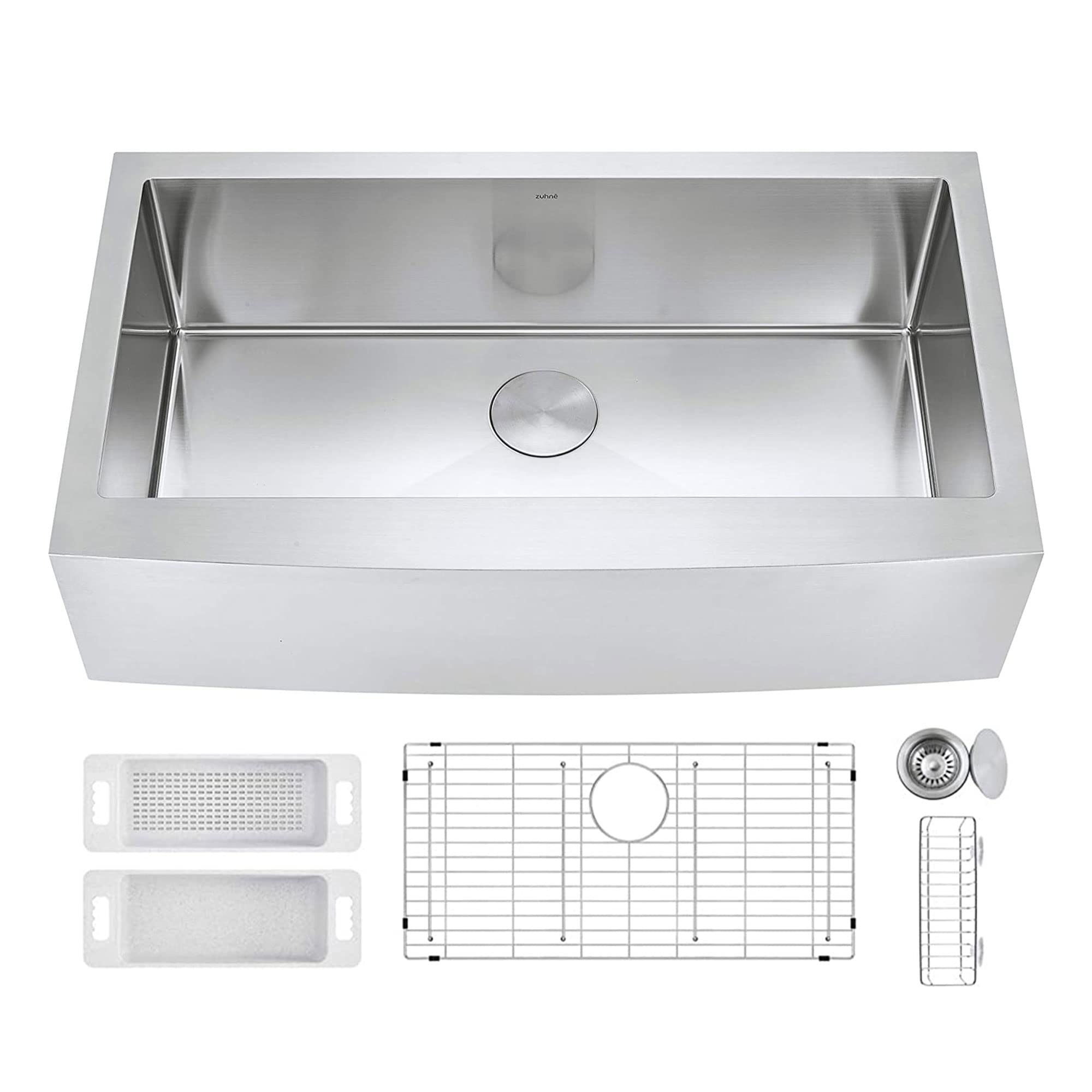 Premium 36-Inch Stainless Steel Farmhouse Kitchen Sink - 16-Gauge Single Bowl Apron Front Design for Modern Farmhouse & Rustic Kitchens | Perfect for Cooking, Washing Dishes & Food Prep