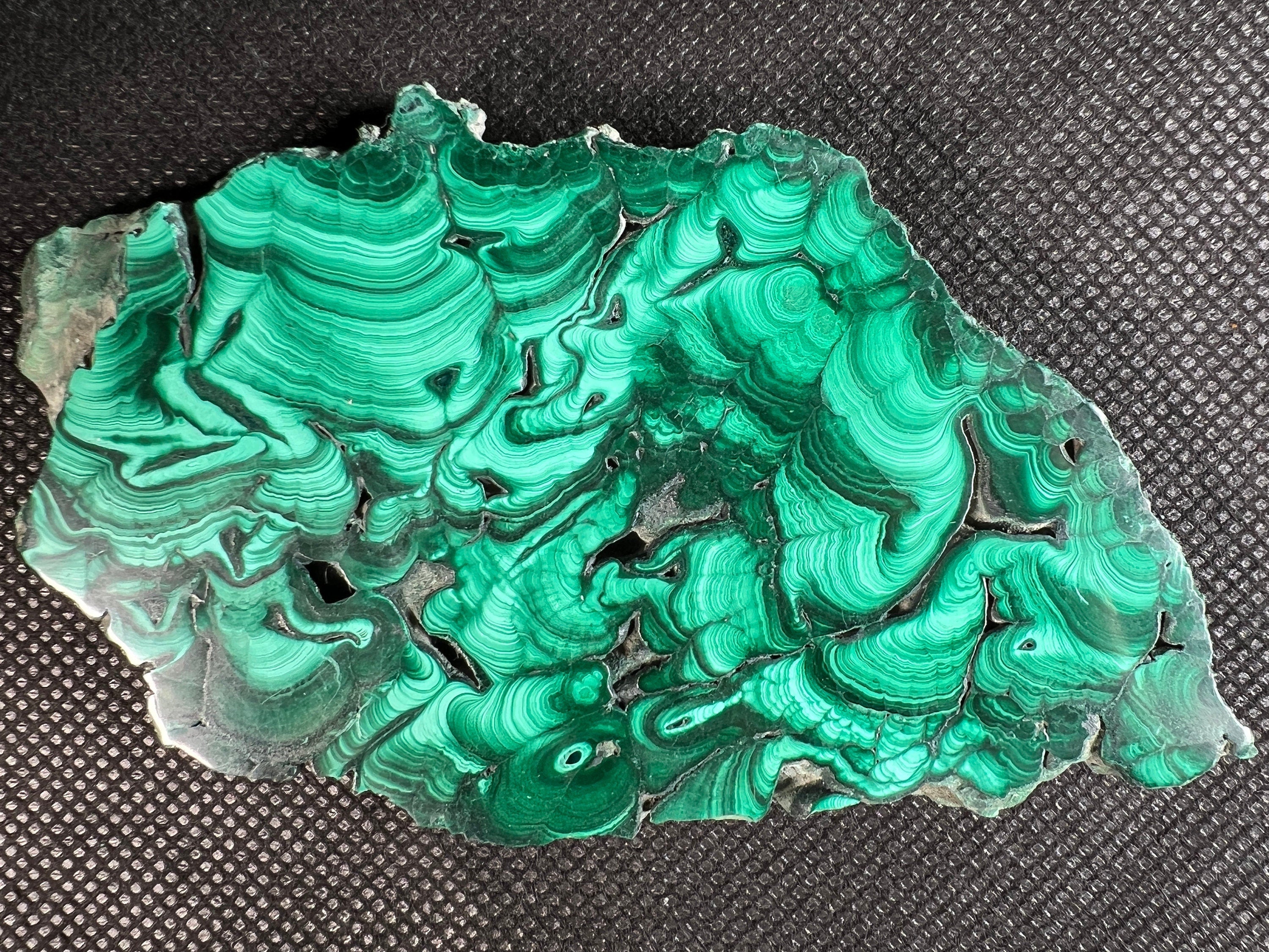 Premium MALACHITE Crystal Slab - Natural Green Malachite Stone for Jewelry Making, Unique Handcrafted Gift & Home Decor (50437) | Perfect for DIY Crafts, Meditation Spaces & Luxury Interior Design
