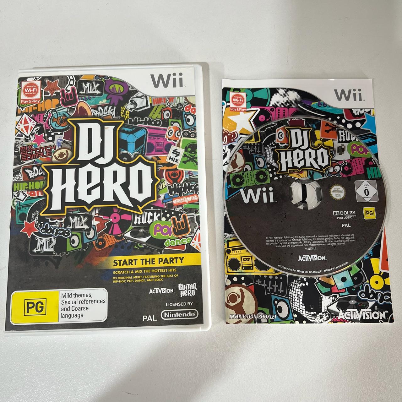 DJ Hero Turntable Controller Bundle with Game for Nintendo Wii - Complete Boxed Set - Perfect for Music Gaming Parties & DJ Simulation Fun