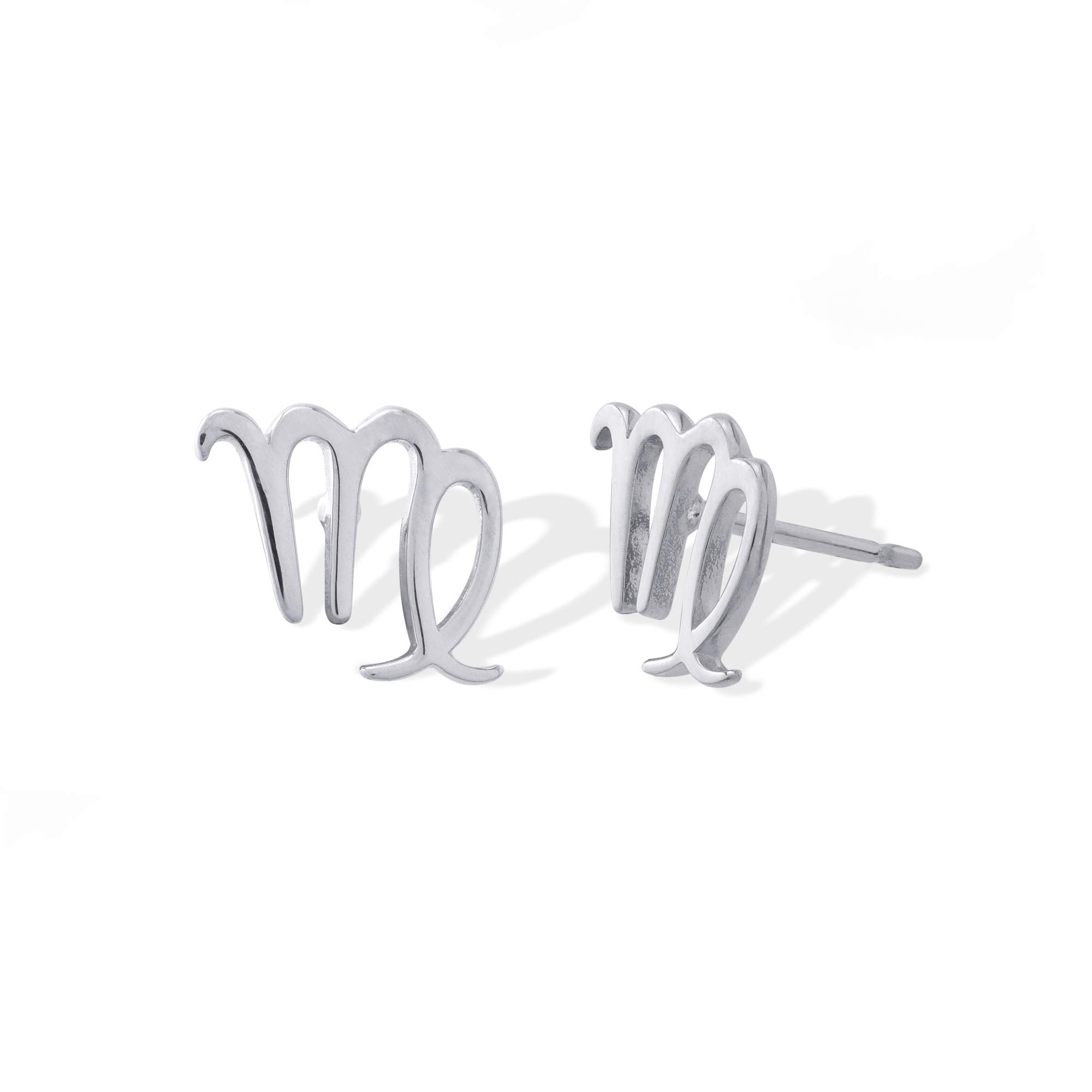 Boma Jewelry Sterling Silver Zodiac Sign Stud Earrings for Women - Aries, Taurus, Gemini, Leo, Virgo, Libra, Scorpio, Sagittarius, Capricorn, Aquarius, Pisces - Perfect for Birthdays, Gifts, and Everyday Wear