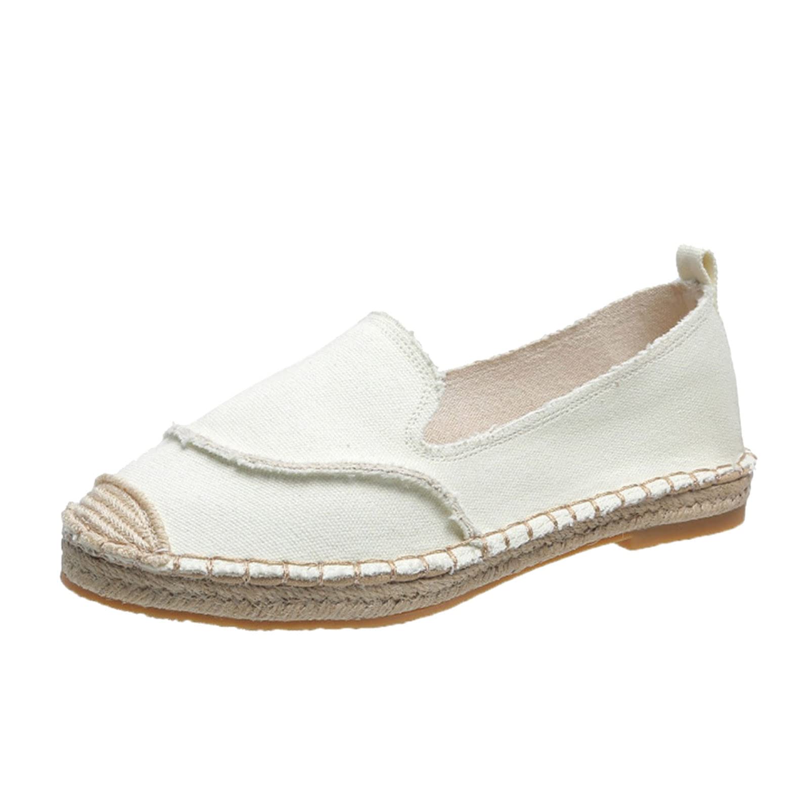 Women's Slip-On Casual Shoes - Fashion Flat Canvas Pumps with 1 Inch Heel, Solid Color for Everyday Wear | Perfect for Work, Walking & Outfits