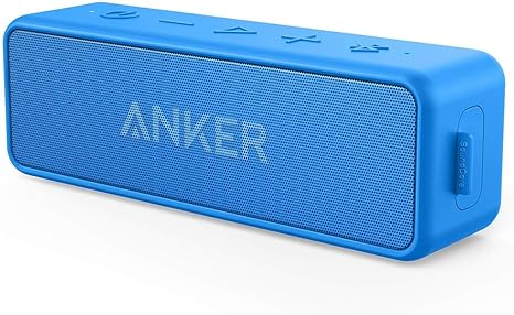 Anker Soundcore 2 Portable Bluetooth Speaker - 12W Powerful Sound, IPX7 Waterproof, 24H Playtime - Perfect for Outdoor, Beach, Pool Party & Travel