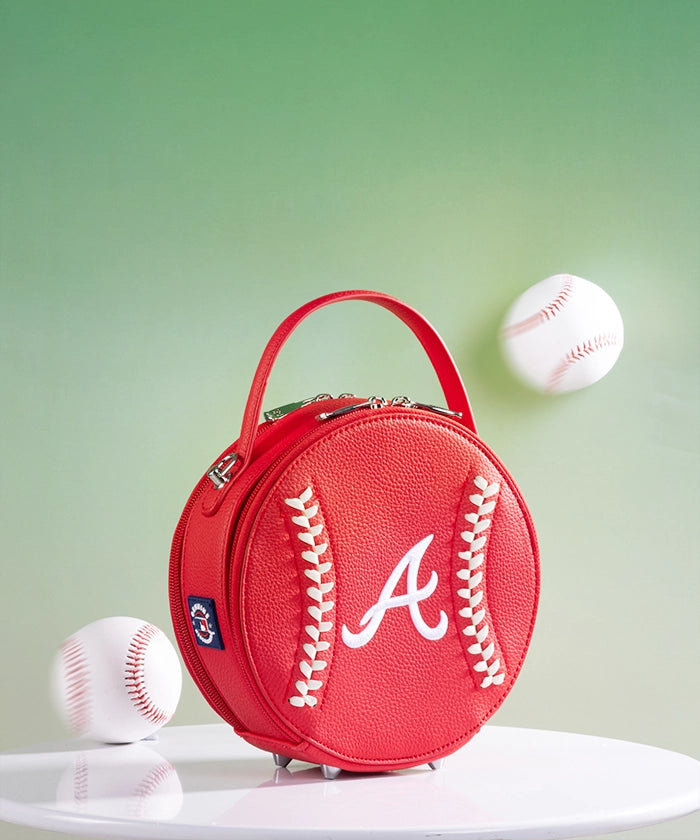 MLB Atlanta Braves Genuine Leather Crossbody Bag for Women & Men - Stylish & Durable Purse for Baseball Games, Travel & Daily Use