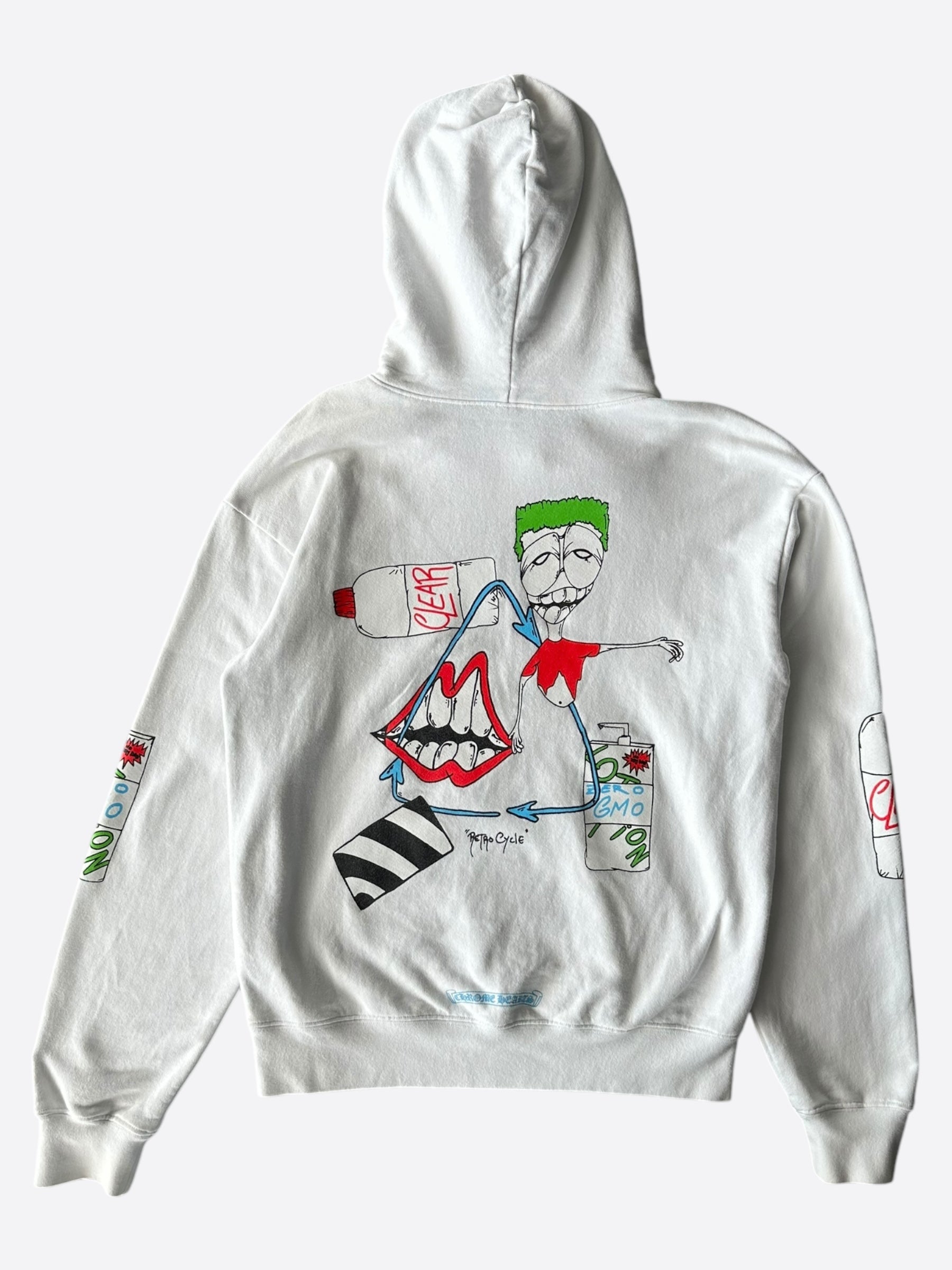 Chrome Hearts Matty Boy White Retro Cycle Hoodie - Vintage Streetwear Pullover for Men & Women | Perfect for Casual Outfits, Street Style & Urban Fashion