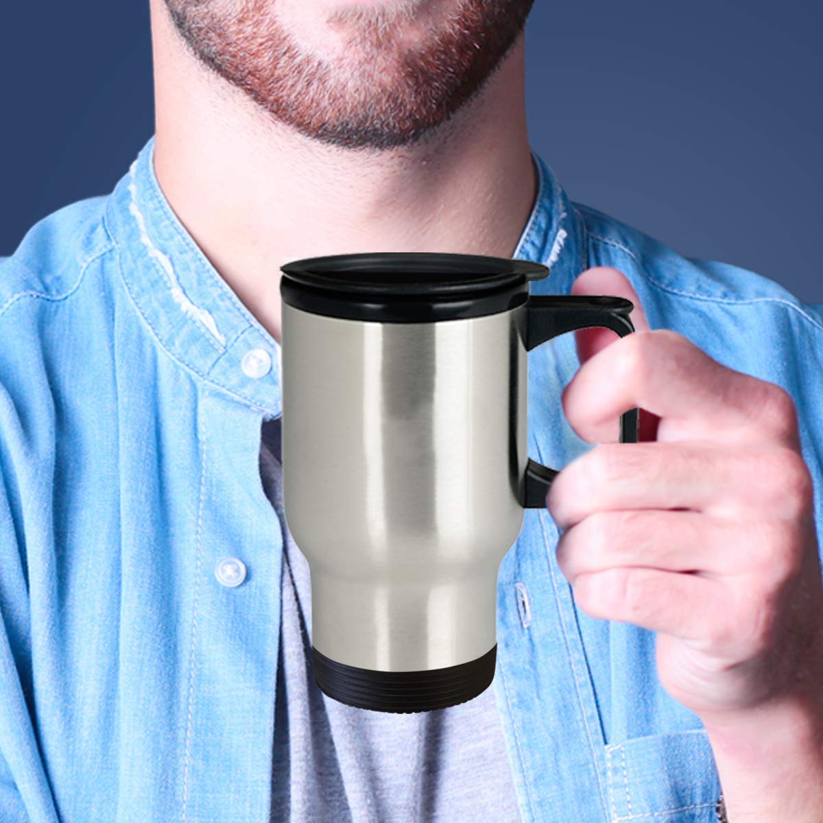 Premium 14 oz Mr & Mrs Coffee Travel Mug - Insulated Stainless Steel Coffee Cup with Leak-Proof Lid - Perfect for Commuting, Camping & Office Use