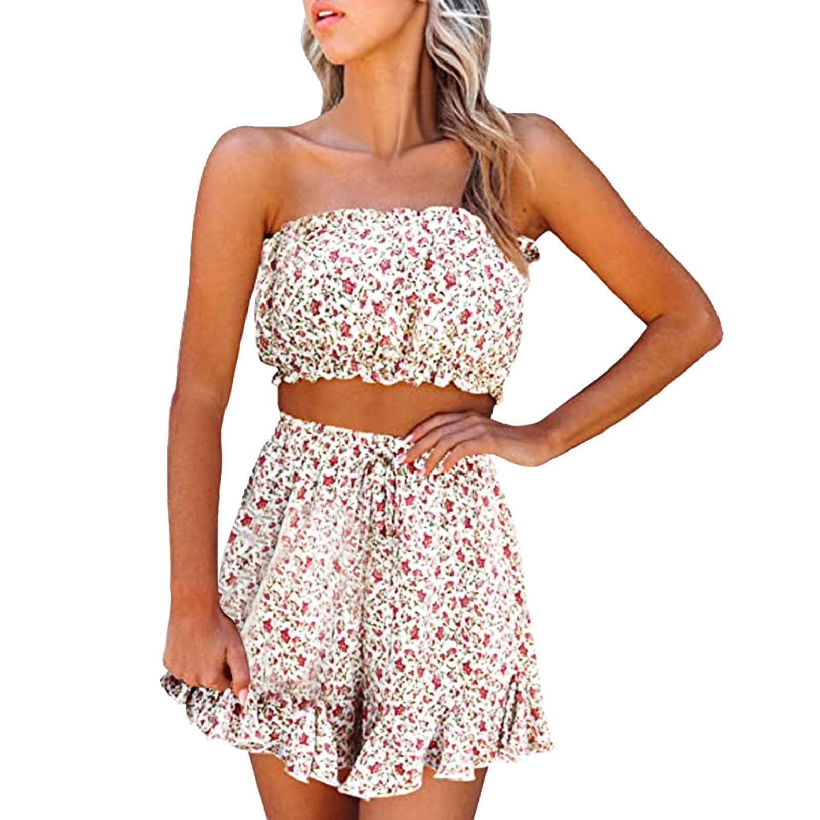 Bohemian Women's Outfit Sets for Fall & Winter - Floral Blouse with Pants or Shorts | Casual Beach & Travel Wear | 2-Piece Basic Outfit for Women E2
