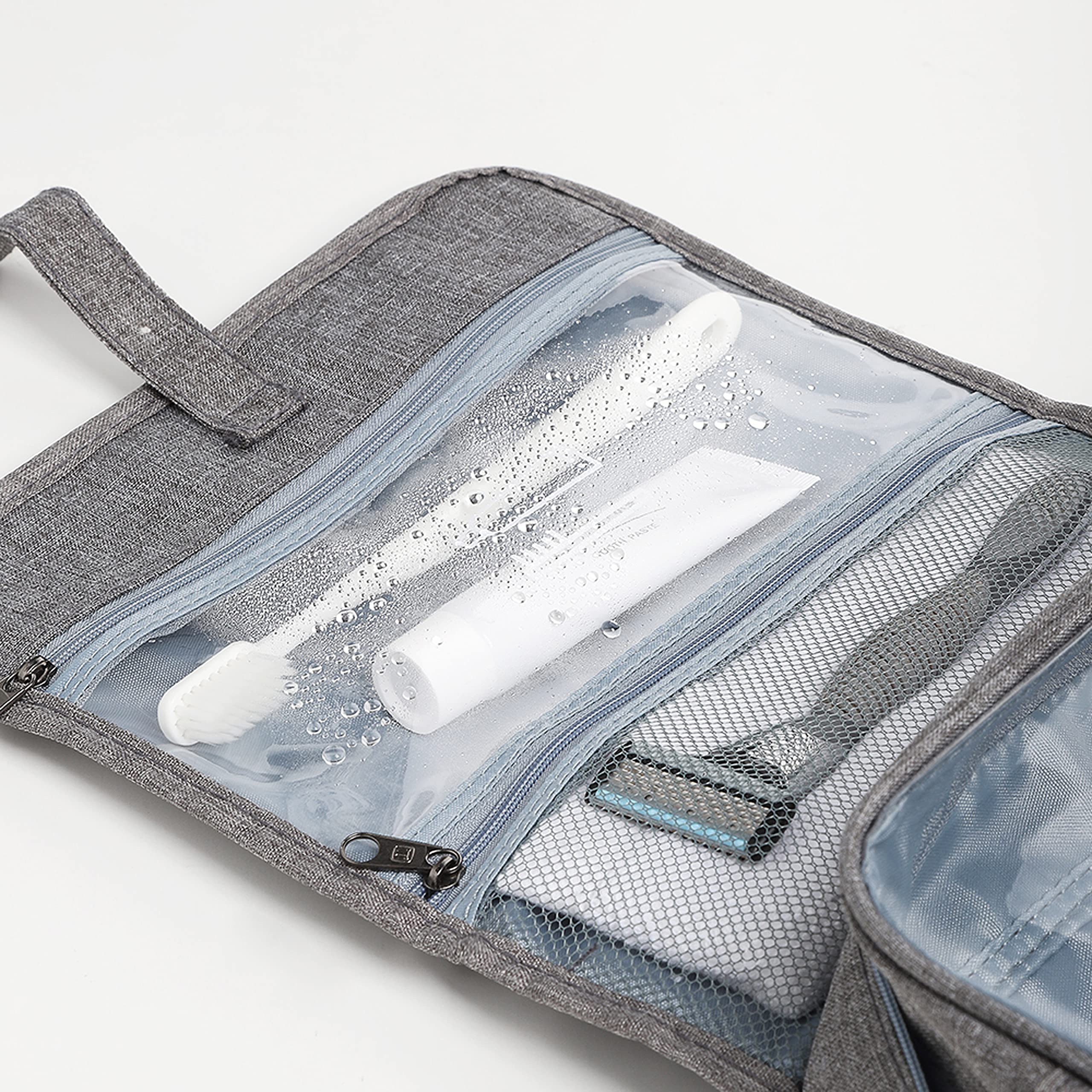 Waterproof Hanging Toiletry Bag for Travel & Bathroom - Cyan