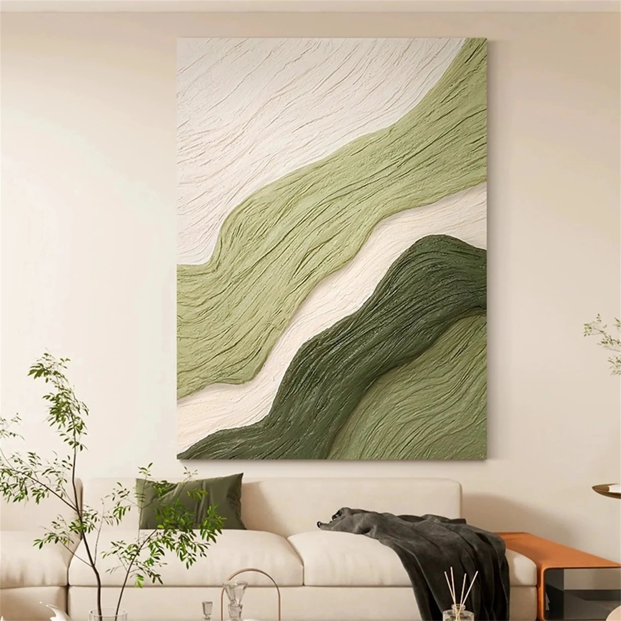 Blue & Green Abstract Art Print #BG036 - Modern Wall Decor for Living Room, Bedroom & Office