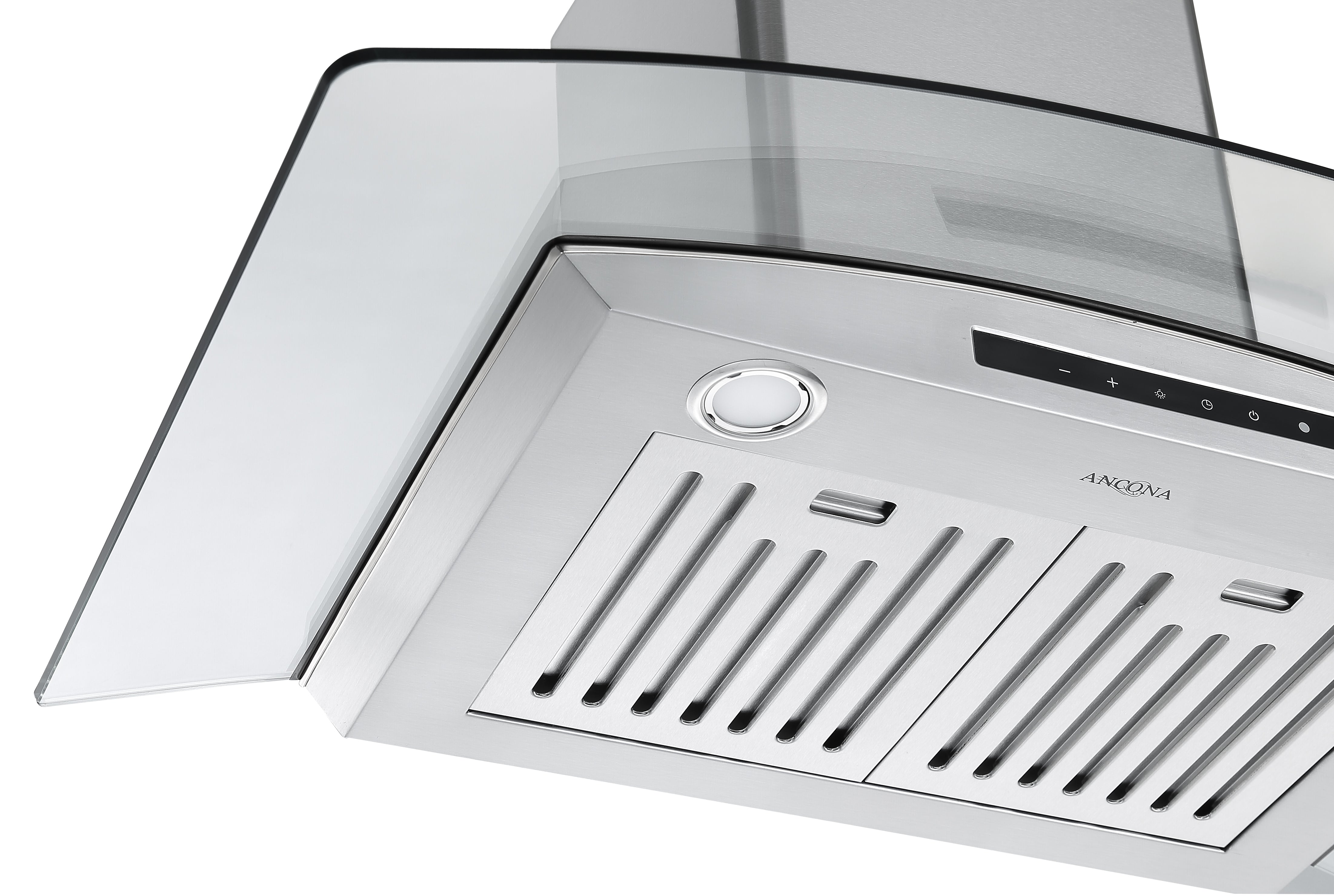 GCL636 36 Inch Stainless Steel Wall Mount Glass Canopy Range Hood with Night Light - Modern Kitchen Ventilation for Smoke & Odor Removal - Perfect for Home Cooking, Grilling, and Open-Concept Kitchens
