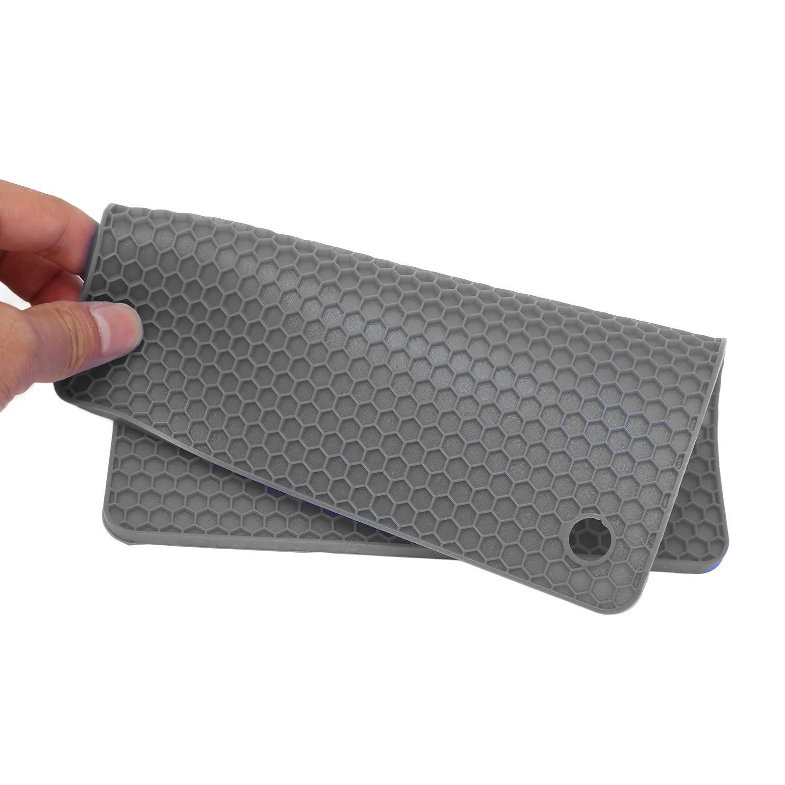 Premium Silicone Non-Slip Hot Pads for Kitchen - Heat Resistant Insulated Trivet Mat for Wax Pot, Hot Bowls & Oven Dishes - Thickened Anti-Skid Design (Nordic Grey) - Perfect for Cooking, Baking & Serving Hot Meals Safely