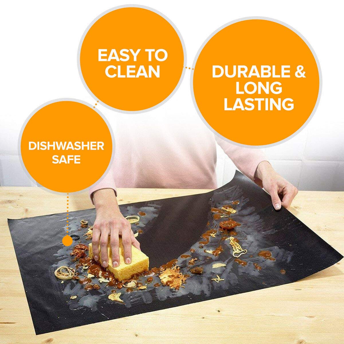 DOITOOL 8-Piece Non-Stick Silicone Baking Mat Set - Heat-Resistant Oven Liner, Grill Mat for Cooking, Roasting & Baking - Perfect for Cookies, Pastries, Pizza & BBQ (13x16 Inch)