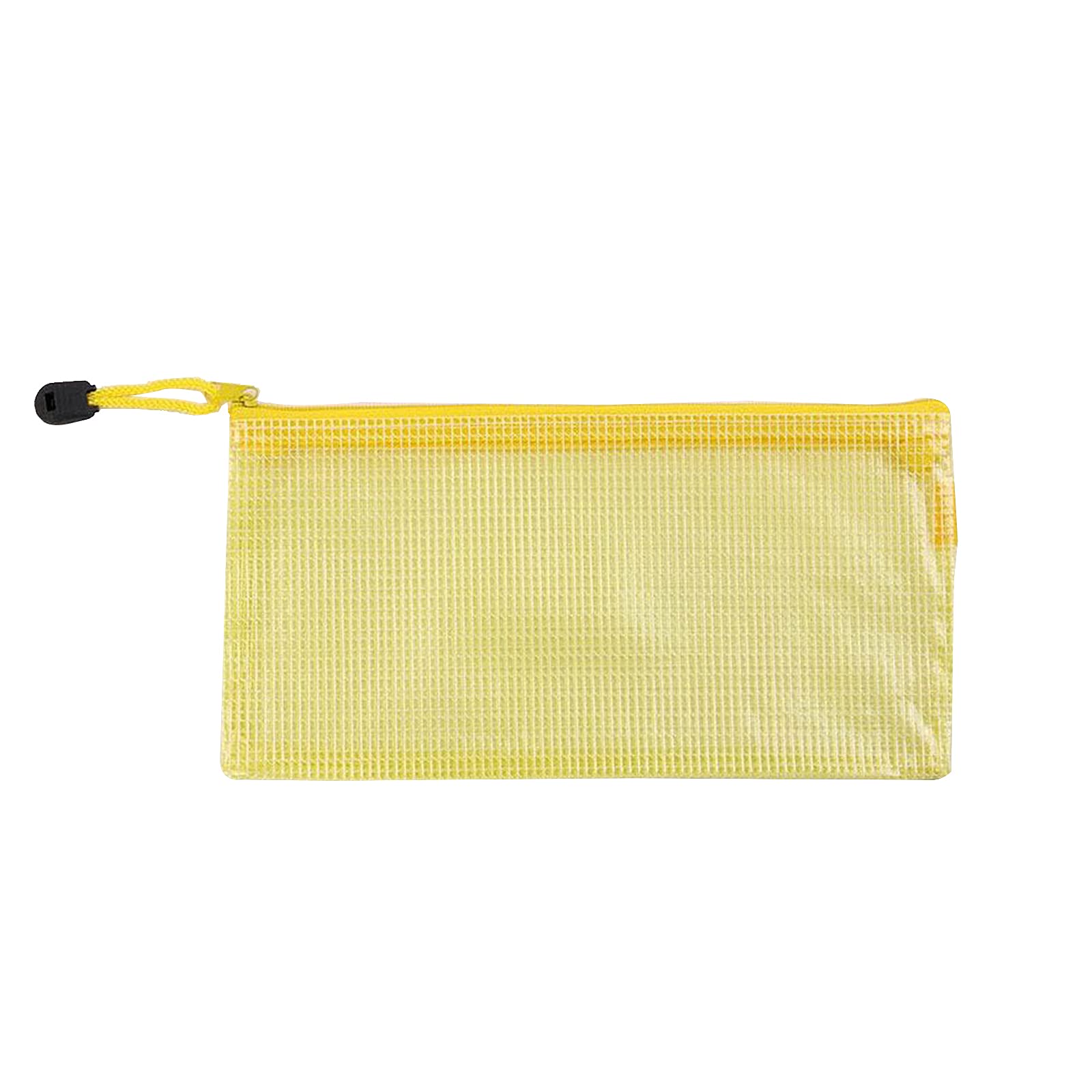 Marktol 9x4.5 Inch Waterproof Mesh Zipper Pouch - Durable Document Organizer Bag for Pens, Files, Cash & Travel Cosmetics | Perfect for Office, School & Travel Accessories Storage (Yellow)
