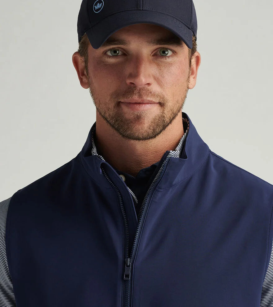 Peter Millar Men's Dunes Vest in Navy - Lightweight Quilted Down Jacket for Outdoor Activities, Golfing & Casual Wear