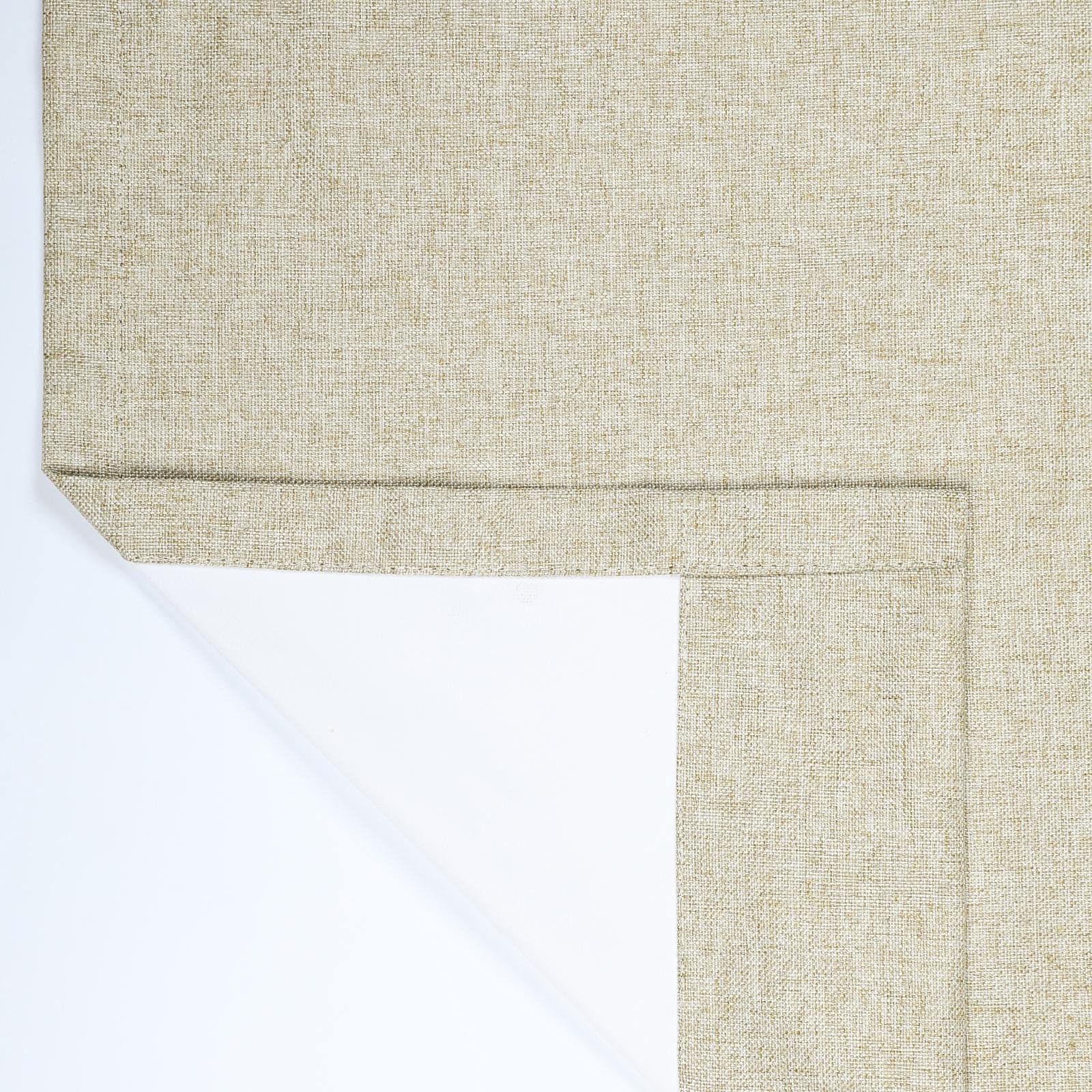 TWOPAGES Flax Blackout Pinch Pleat Curtains for Kitchen - 52x84 Inch Thermal Insulated Room Darkening Window Drapes with Linen Texture (1 Panel) - Perfect for Bedroom, Living Room & Home Theater Light Blocking