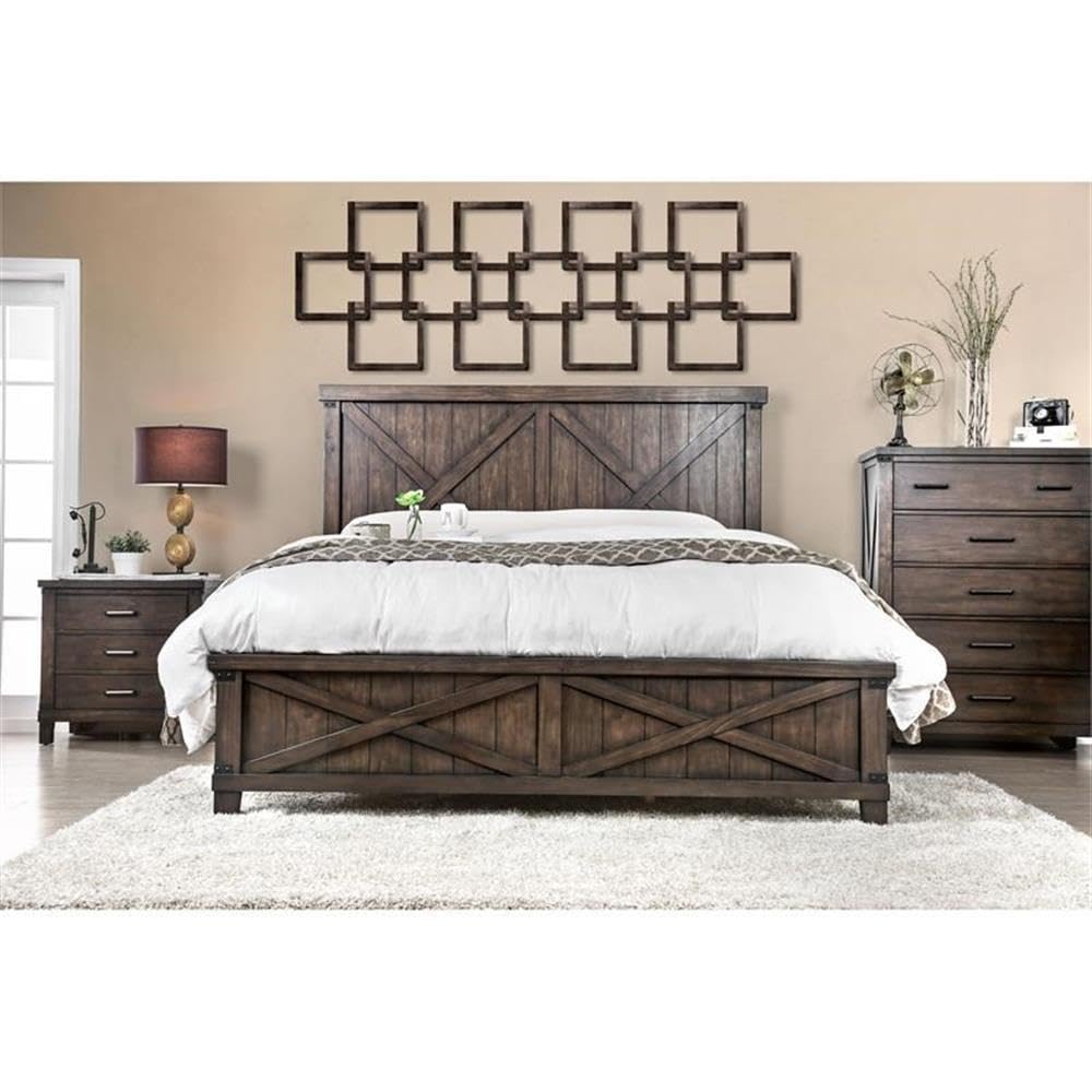 BOWERY HILL 3-Drawer Walnut Wood Nightstand - Modern Transitional Bedside Table for Bedroom, Living Room & Guest Room