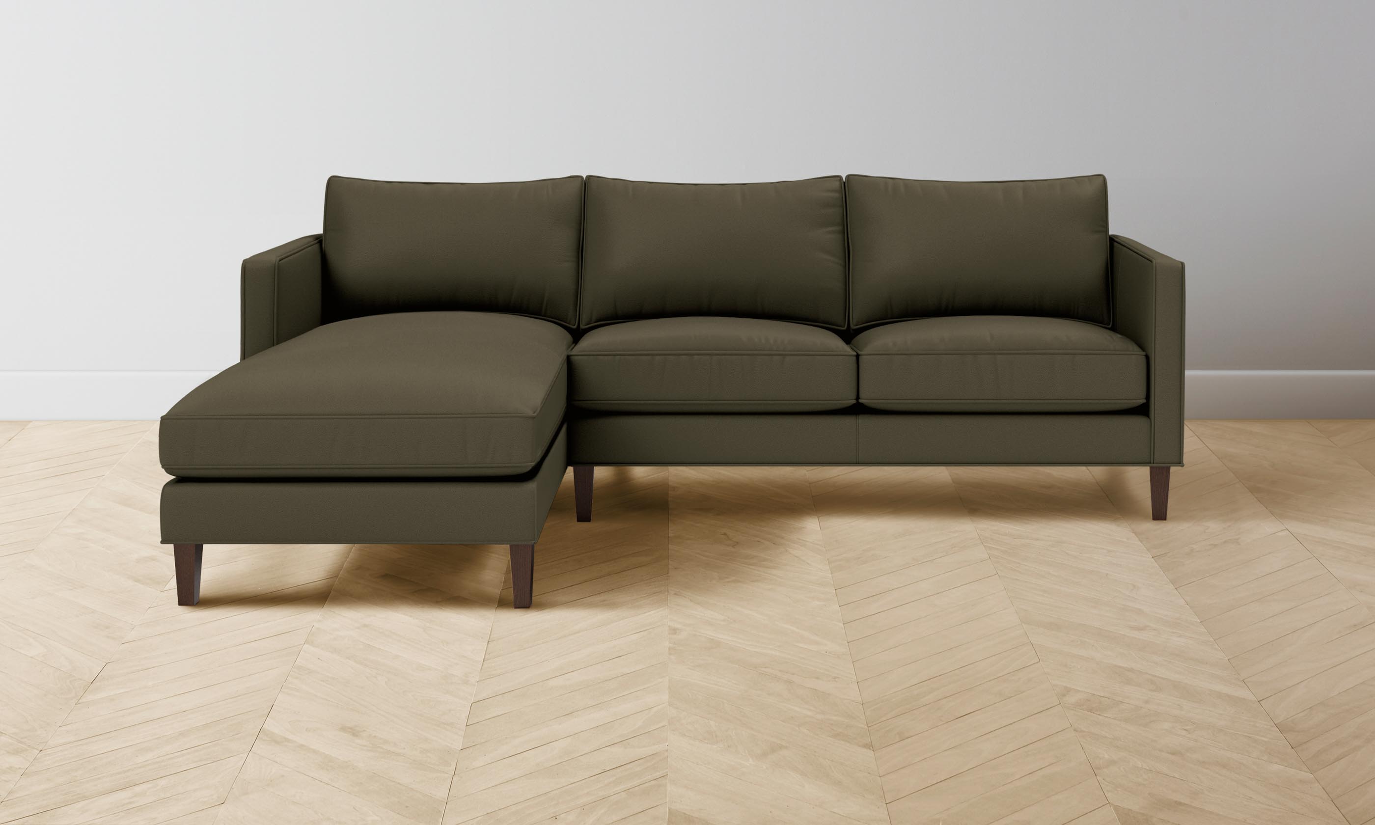 Premium Crosby Sectional Sofa in Pebbled Truffle Leather - Luxurious Comfort for Living Room & Home Theater