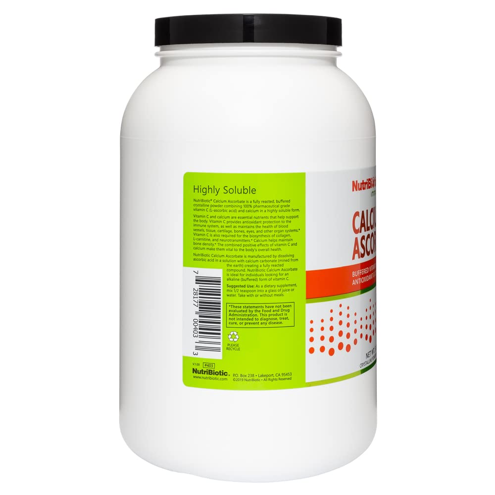 NutriBiotic Calcium Ascorbate Vitamin C Powder - 5 Lb Buffered Non-Acidic Supplement | Antioxidant & Collagen Booster | Gentle on Digestion | Gluten Free & Non-GMO | Immune Support & Skin Health for Daily Wellness