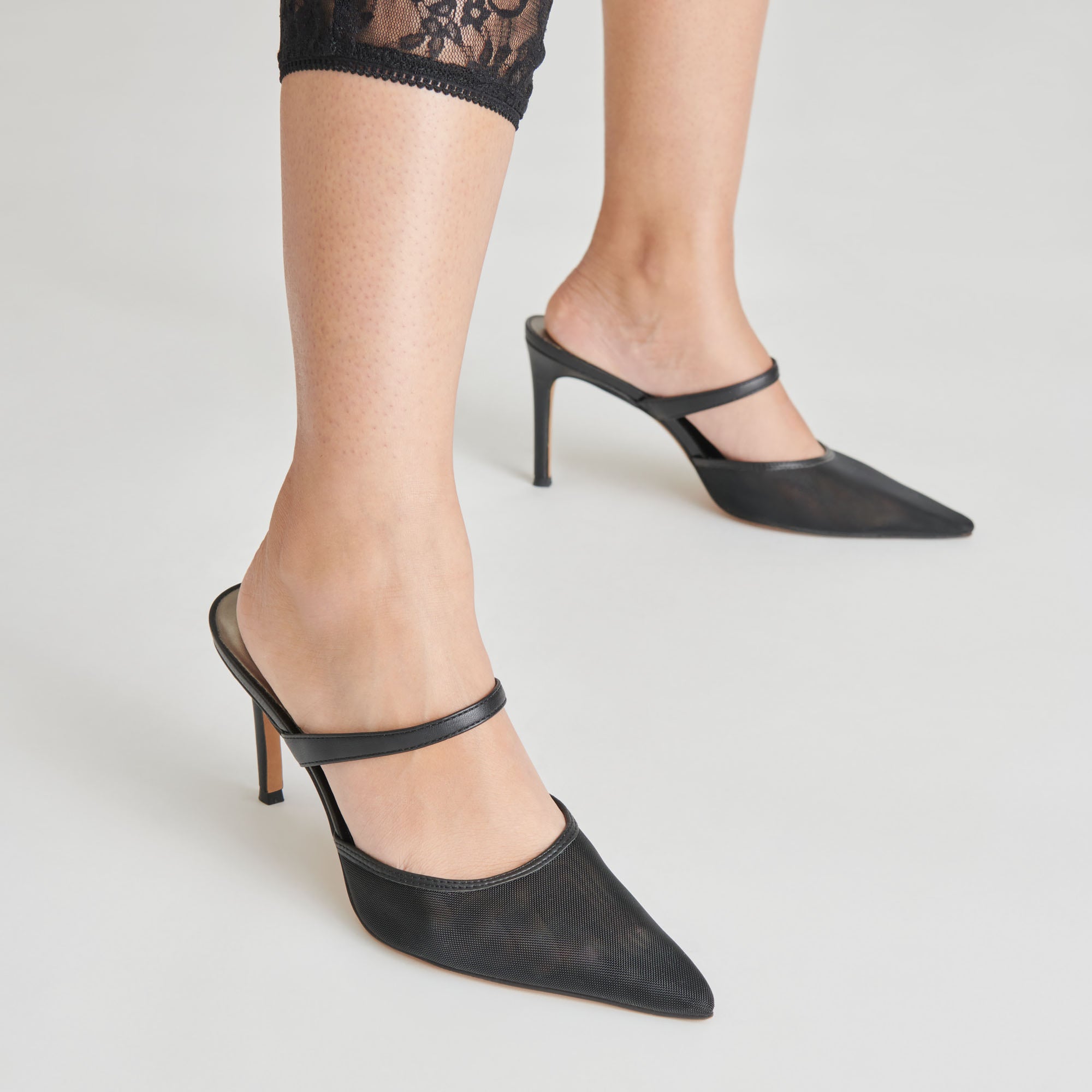 KATIK Women's Onyx Mesh High Heels - Elegant Pointed Toe Stiletto Pumps for Party, Wedding & Evening Wear