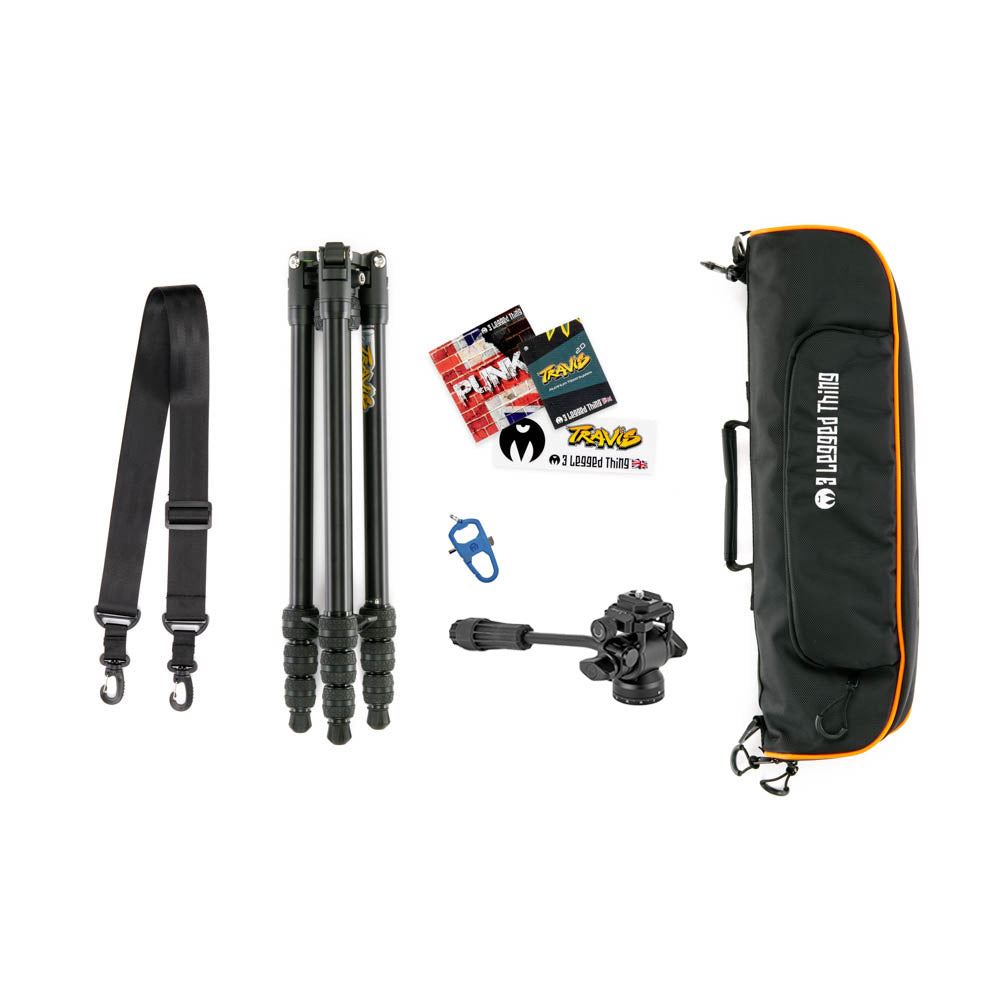 Punks Travis 2.0 Professional Video Tripod Kit with AirHed Trinity Mount - Heavy Duty Camera Stand for DSLR, Mirrorless & Smartphones - Perfect for Vlogging, Live Streaming & Film Production (Special Order)