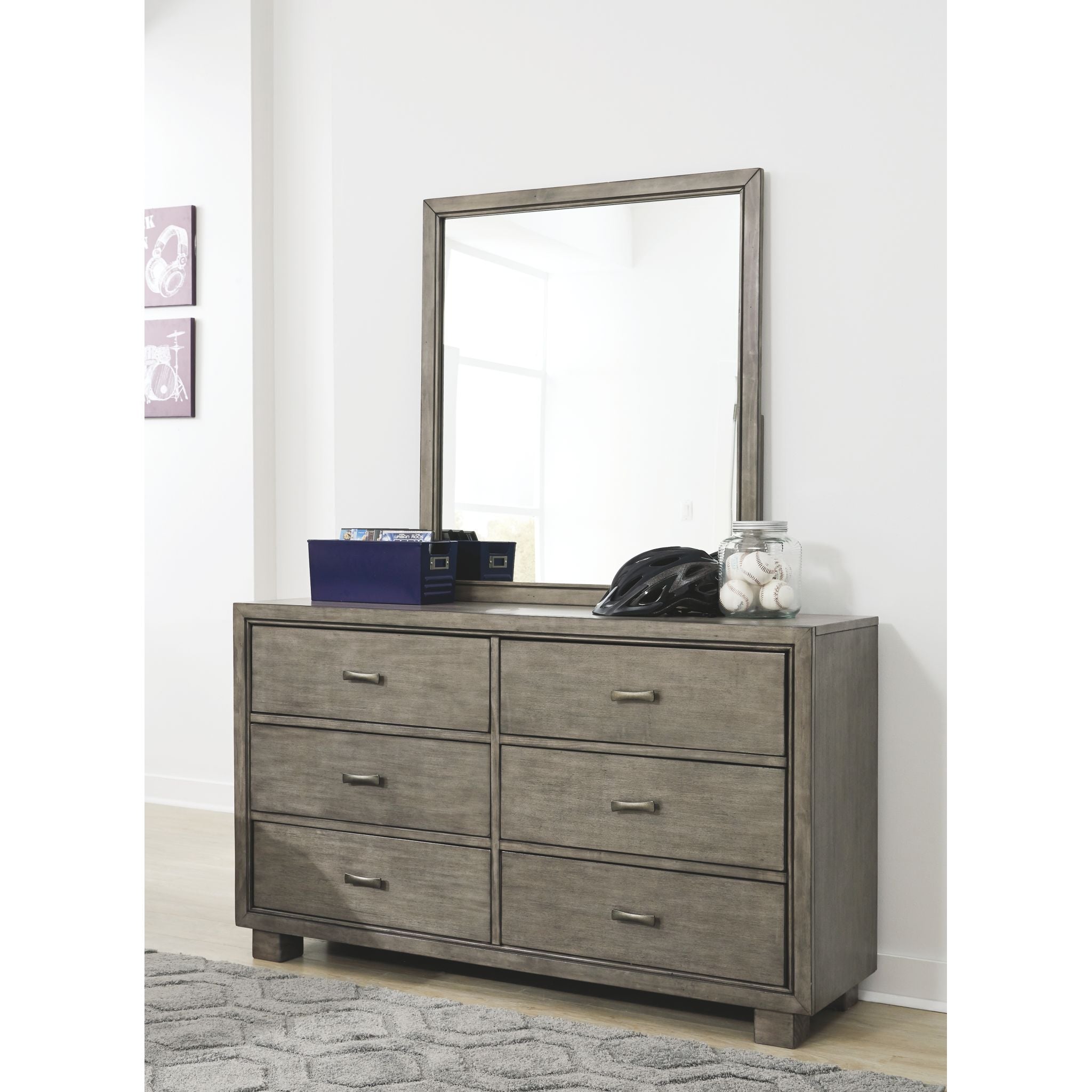 Arnett 5-Piece Twin Bedroom Set in Gray - Modern Kids' Bedroom Furniture for Small Spaces & Guest Rooms