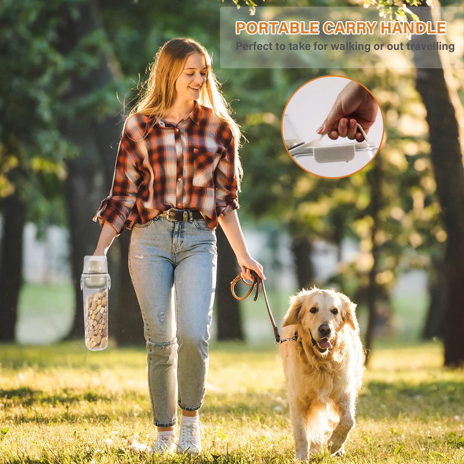 Airtight Cat Food Storage Container 3 Qt (2.8L) - BPA Free Clear Plastic Pet Food Bin with Measuring Cup for Dry Food & Treats | Holds 3.8 lbs | Travel-Friendly Design for Home, Kitchen & Outdoor Use