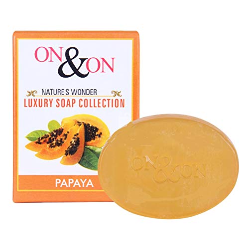ON & ON Papaya Soap (75g) - Natural Skin Brightening & Exfoliating Soap for Glowing Complexion - Perfect for Acne, Dark Spots & Uneven Skin Tone - Ideal for Daily Face & Body Care