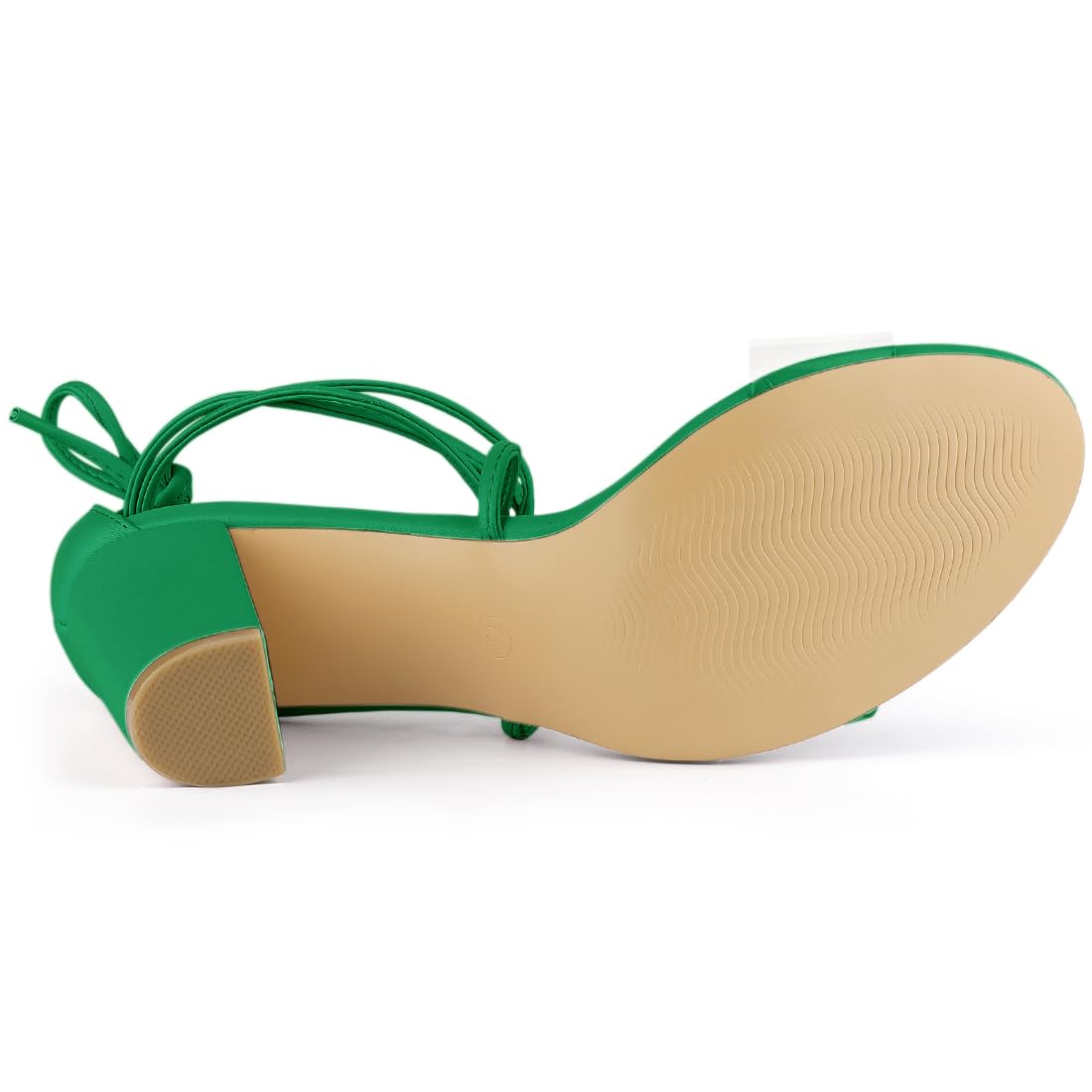 Allegra K Women's Clear Strap Block Heel Lace-Up Sandals - Comfortable Chunky Heels for Wedding, Party & Evening Events