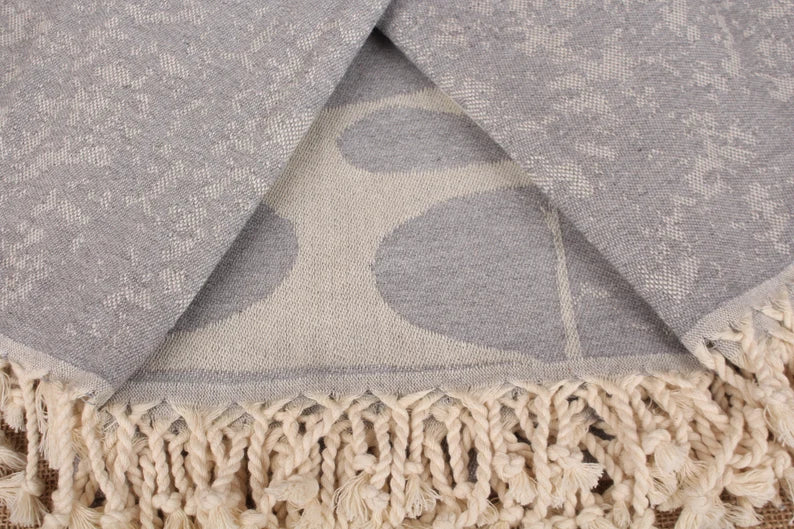 Premium Gray Turkish Beach Towel - Soft, Absorbent & Quick-Dry for Pool, Sand & Travel - Large 40x80 Inch Oversized Beach Blanket for Sunbathing & Picnics