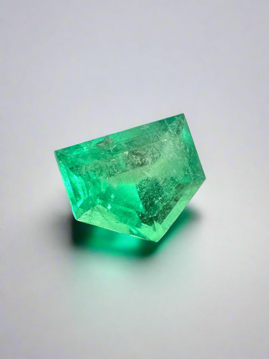 1.51 Carat Fancy Shield Cut Natural Loose Colombian Emerald Gemstone for Jewelry Making - Engagement Rings, Necklaces & Custom Designs