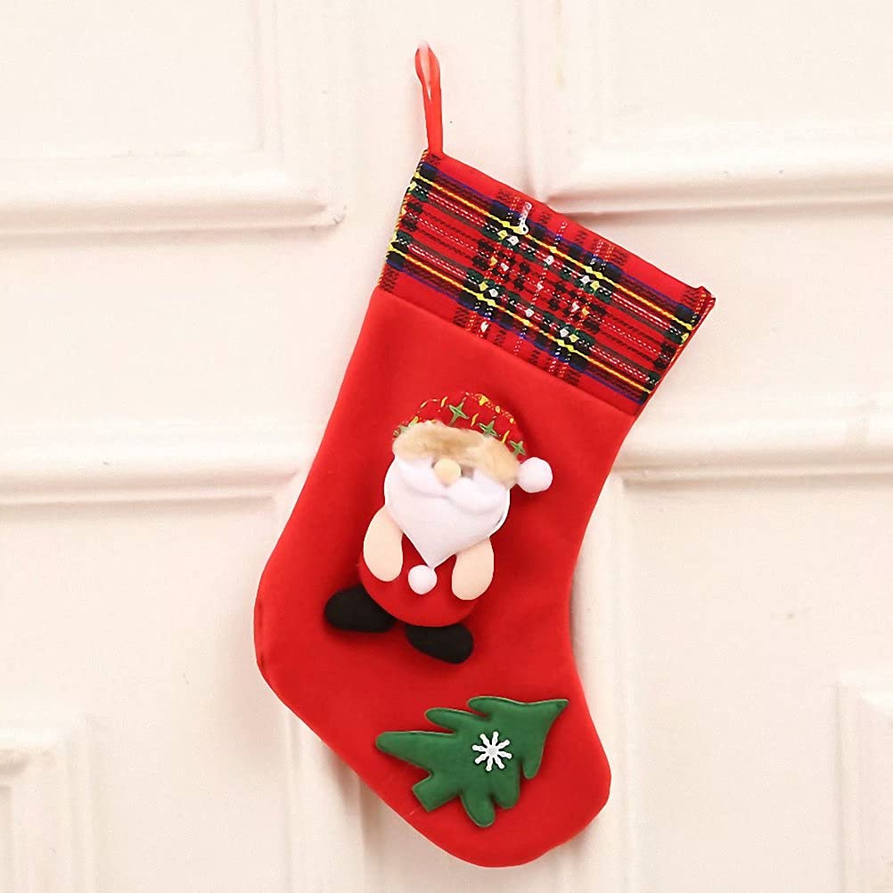 Kerio Christmas Stocking Set of 4 - 3D Santa Snowman Reindeer Bear Holiday Decorations | 12.2 Inch Xmas Hanging Stockings for Fireplace, Christmas Tree & Festive Home Decor | Perfect for Holiday Gifts, Family Gatherings & Cozy Winter Celebrations