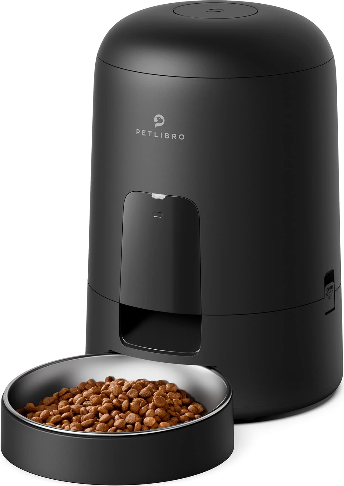 PETLIBRO Automatic Cat Feeder with Timer - 2L Cordless Battery-Operated Pet Food Dispenser for Cats & Dogs | 180-Day Battery Life | Perfect for Travel, Workdays & Multi-Pet Homes (Black)