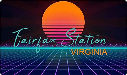 4 X 2.25-Inch Retro Neon Design Refrigerator Magnet - Fairfax Station Virginia Souvenir | Perfect for Fridge Decoration, Office Whiteboard & Collectible Gifts
